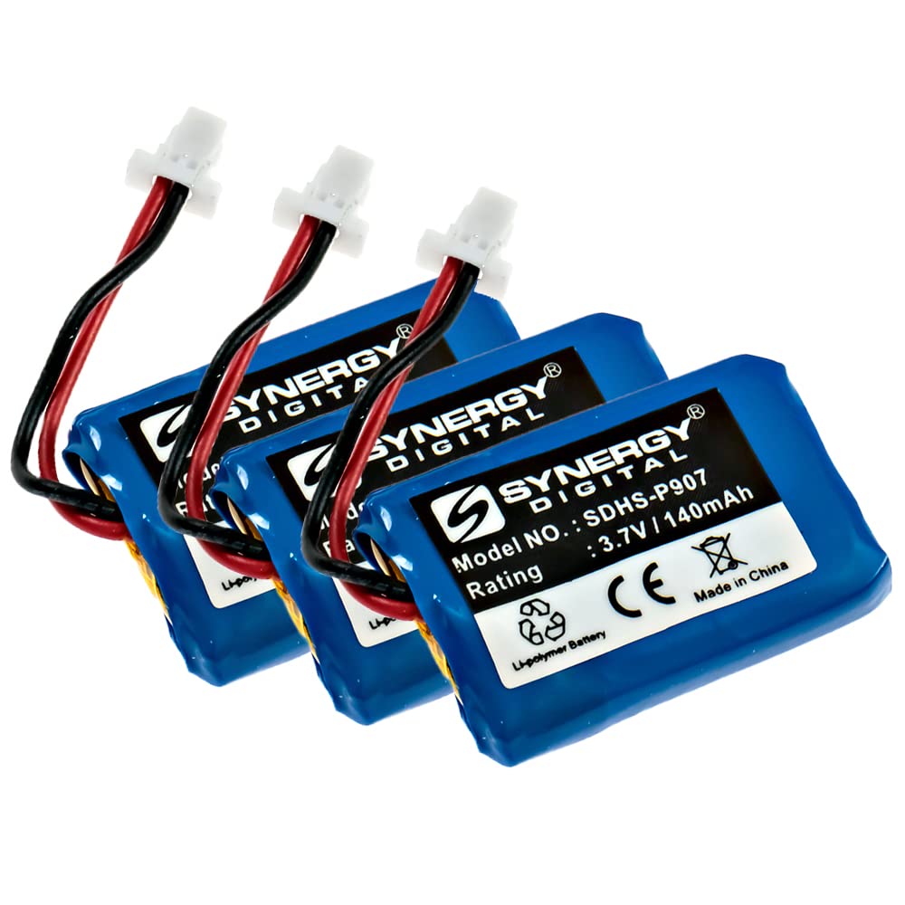 Synergy Digital Wireless Headset Batteries for Plantronics CS540 - 3-Pack Li-Polymer 3.7V 140mAh Replacement Batteries | Perfect for Office Headsets, Call Centers & Remote Work