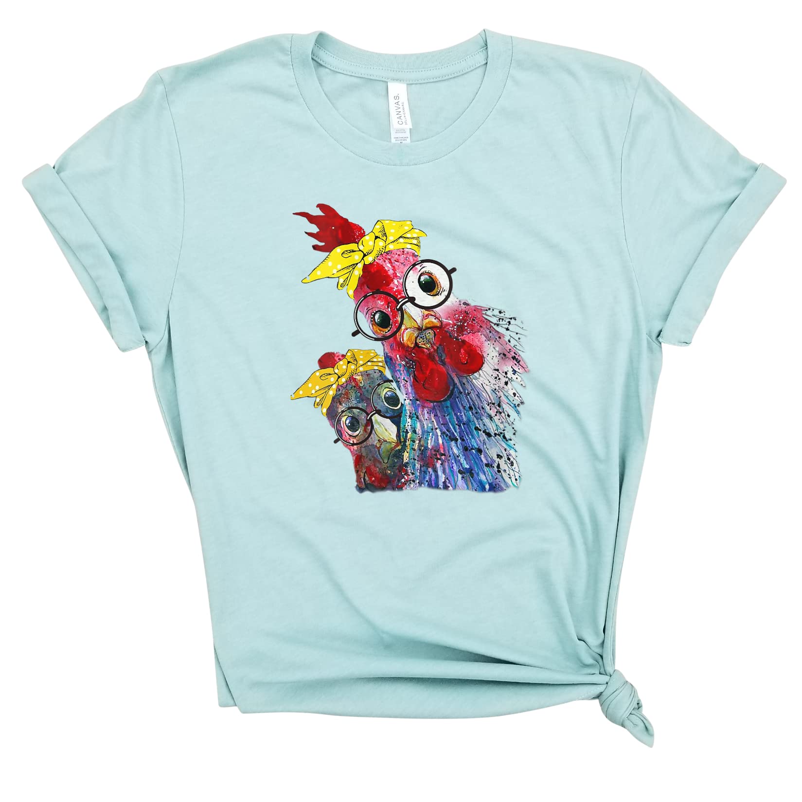 Funny Chicken Bandana & Glasses T-Shirt - 'Go Cluck Yourself' Farm Shirt for Chicken Lovers, Country & Southern Style - Perfect for Farm Life, Chicken Keepers & Boho Fashion Lovers