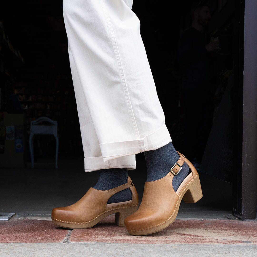 DANSKO SASSY MILLED BURNISHED Leather Clogs - Comfortable Slip-Resistant Shoes for Nurses, Chefs & Healthcare Workers