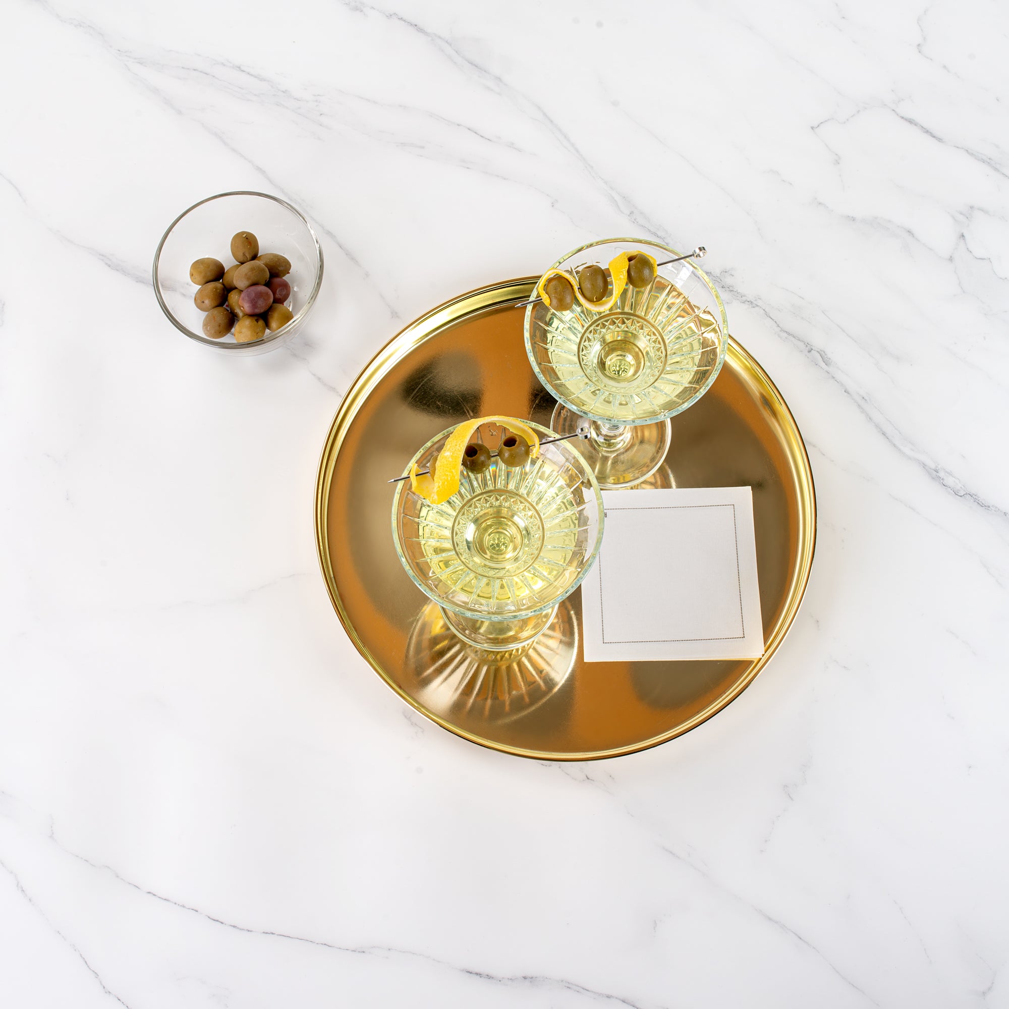 Luxury Gold Plated Stainless Steel Serving Tray - 12.5