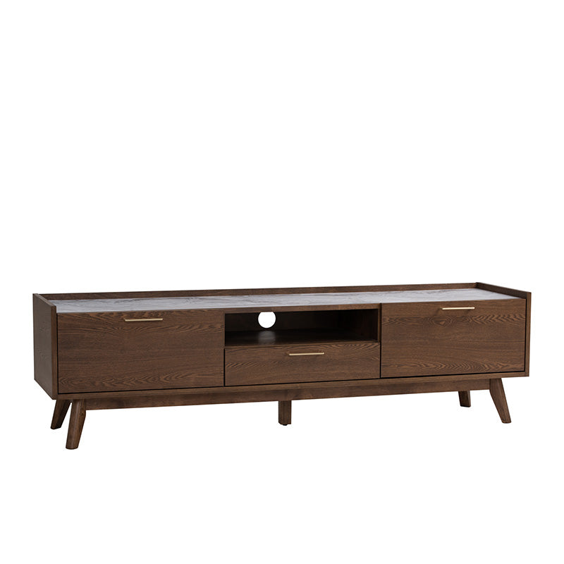 BREDA 180cm Walnut Entertainment TV Stand - Modern TV Console for Living Room, Bedroom & Home Theater