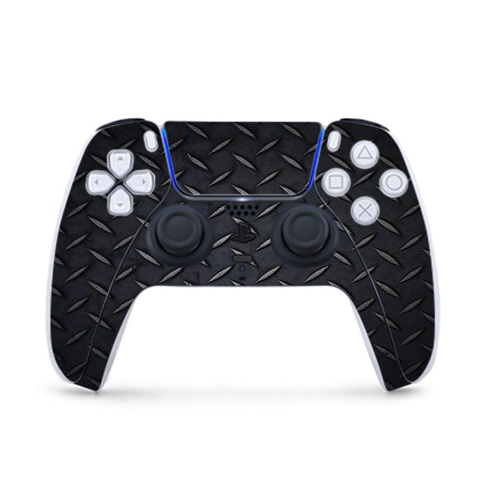 MightySkins Black Diamond Plate Vinyl Decal Wrap Cover for PS5 Playstation 5 Controller - Protective Durable Custom Skin | Easy to Apply & Remove | Made in USA | Perfect for Gaming Protection & Style Upgrade