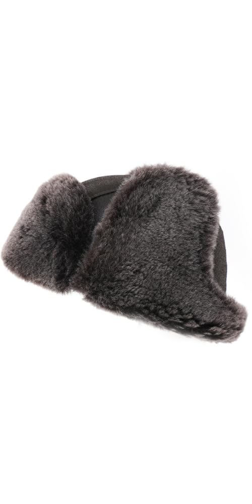 Ushanka Aviator Trapper Leather Hat for Men & Women | Genuine Sheepskin Fur Russian Soviet Earflap Winter Hat | Warm Unisex Outdoor Hat 2024 | Perfect for Skiing, Snowboarding & Cold Weather Activities