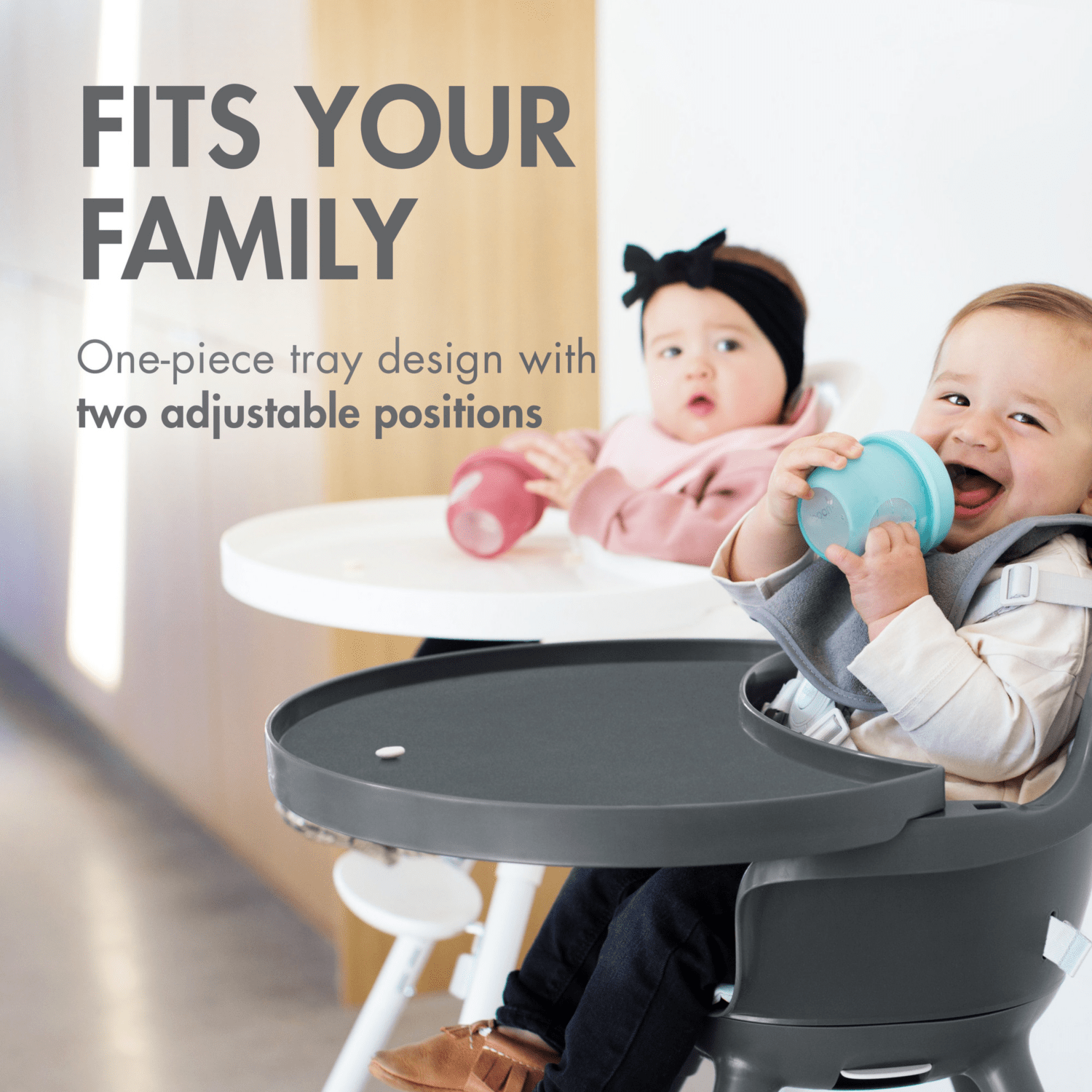Boon GRUB Dishwasher Safe Convertible High Chair for Babies & Toddlers - Adjustable Feeding Seat for Home & Restaurant Use
