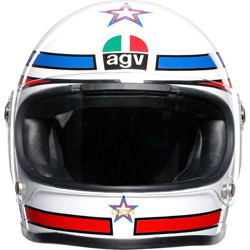 AGV X3000 Lucky White Full Face Motorcycle Helmet - DOT & ECE Certified for Safety - Lightweight & Comfortable for Long Rides - Perfect for Street Biking, Racing & Adventure Tours