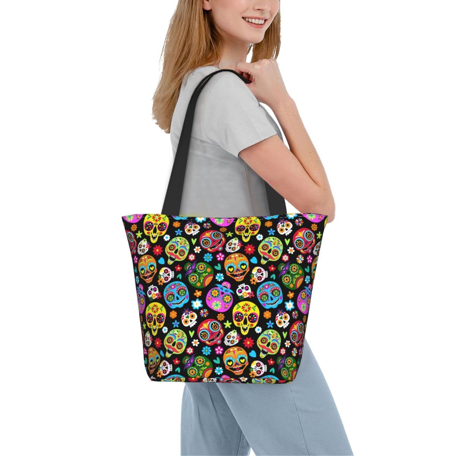 Stylish Large Canvas Tote Bags for Women - Eco-Friendly Reusable Grocery & Shopping Bags - Perfect for Work, Beach, Travel and Everyday Use