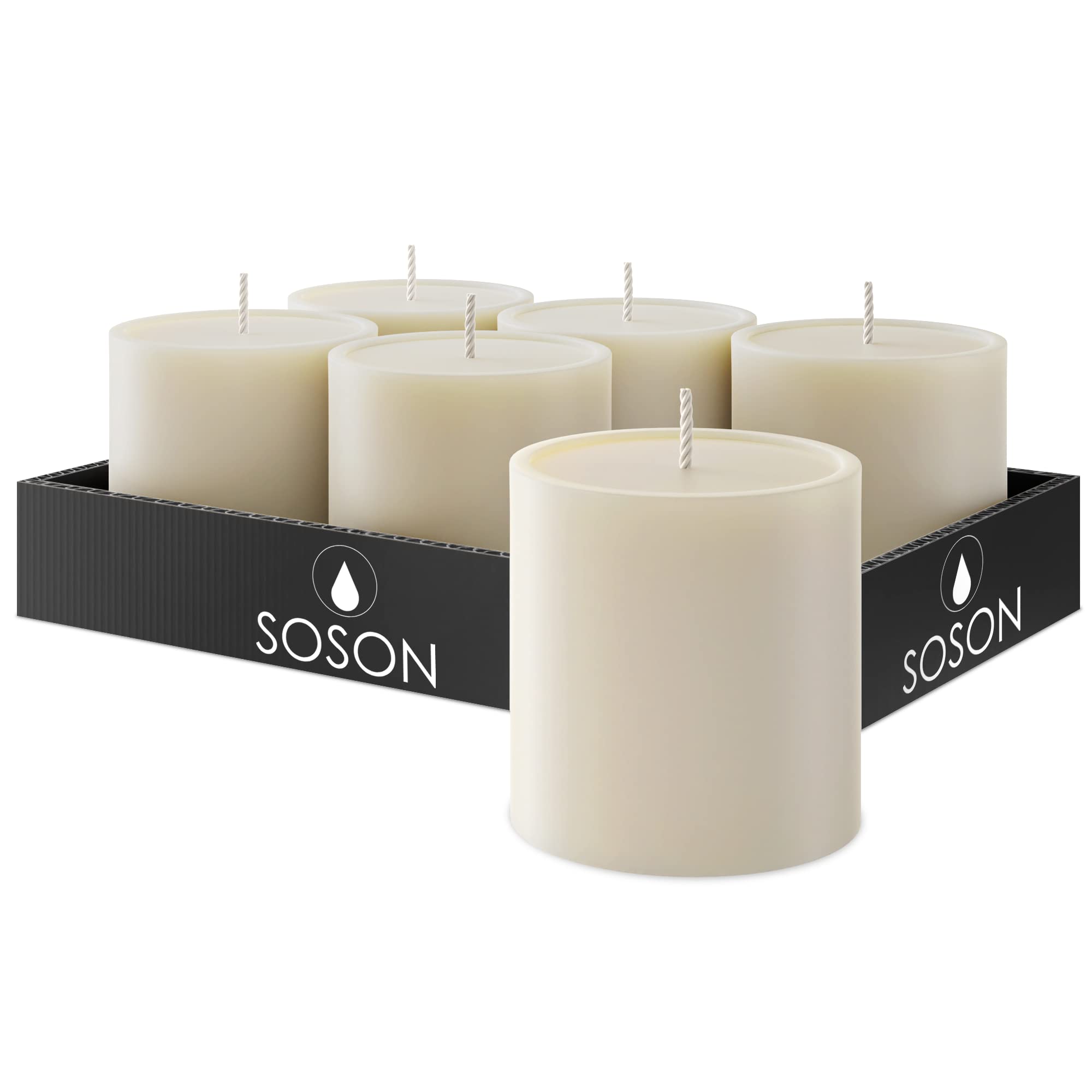Simply Soson Set of 6 Ivory Pillar Candles 3