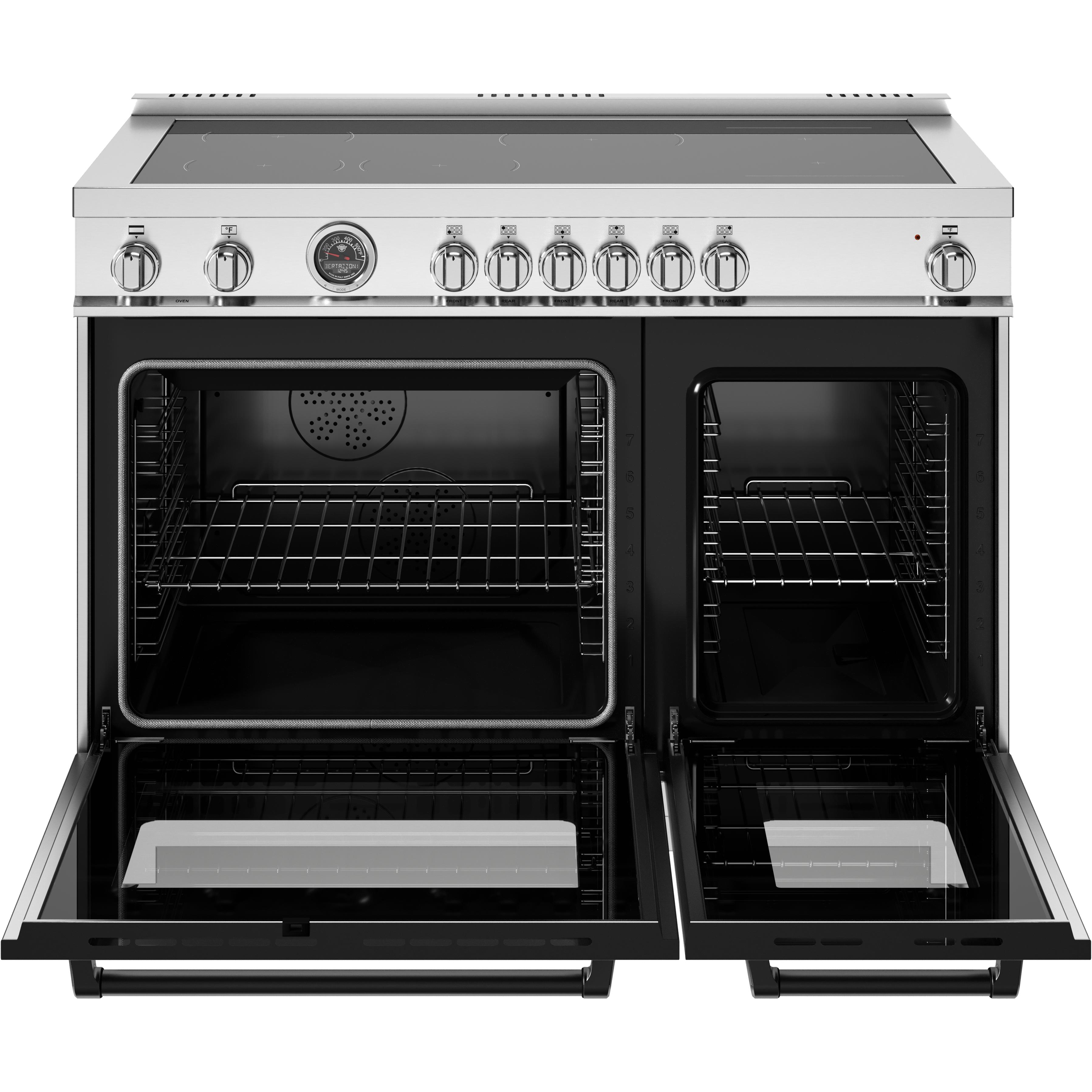 Bertazzoni 48 Inch Freestanding Induction Range MAS486IGFEPXT - Professional Italian Kitchen Appliance for Home Chefs | Perfect for Modern Kitchens, Cooking Enthusiasts & Gourmet Meals