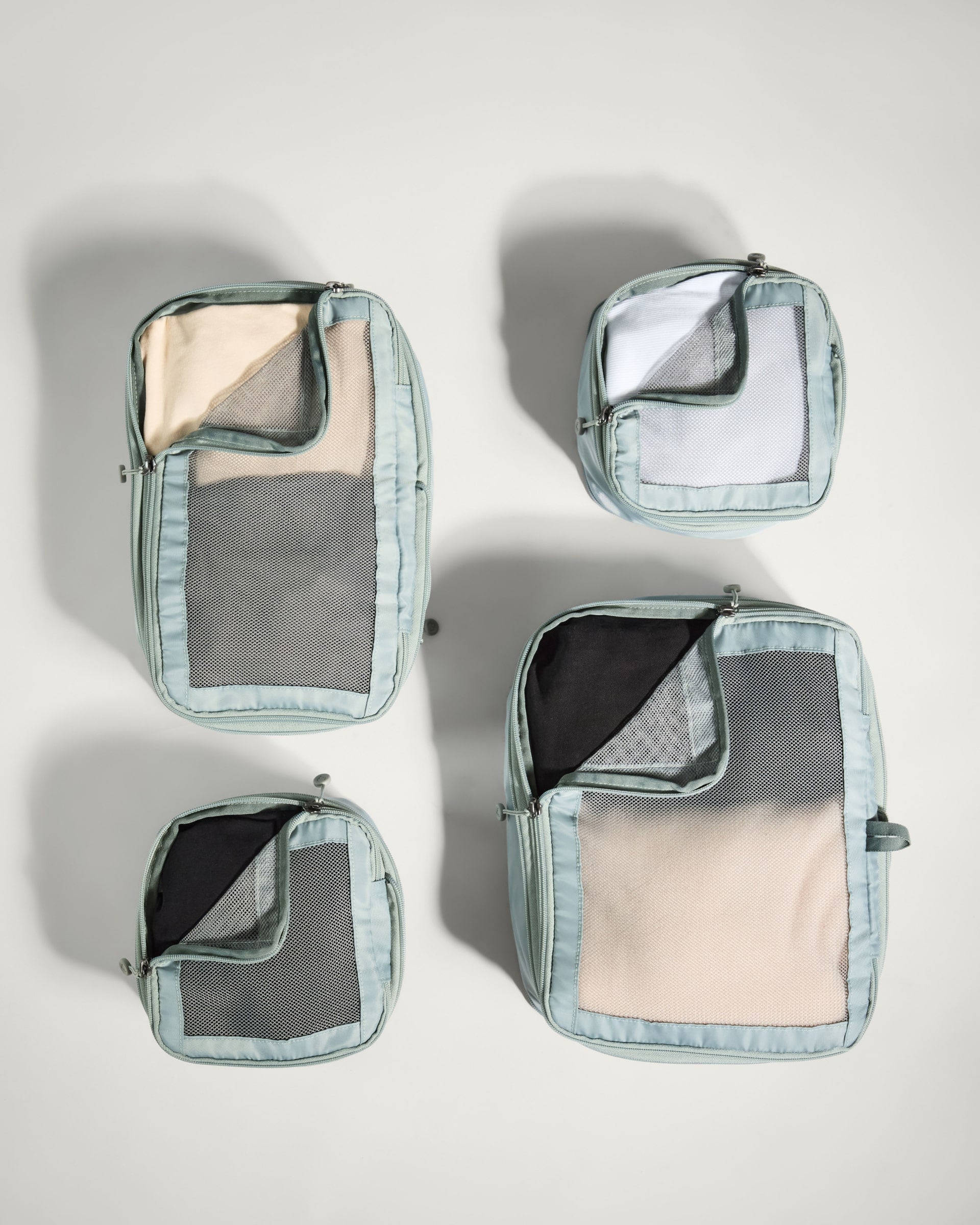 Mist Blue Packing Cubes Set of 4 - Travel Organizers for Suitcases & Carry-On Luggage - Perfect for Business Trips & Vacations
