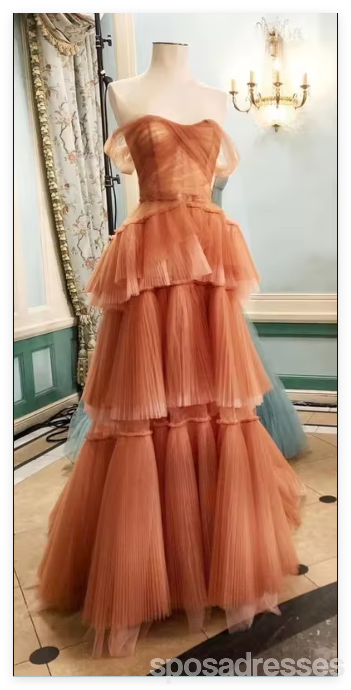 Elegant Brown A-Line Off-Shoulder Maxi Party Prom Dress - Formal Evening Gown for Women - Perfect for Homecoming, Wedding Guest & Special Occasions