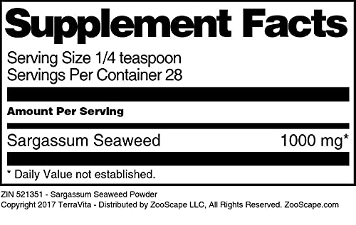 Organic Sargassum Seaweed Powder (1 oz) - 2 Pack | Natural Iodine & Mineral Supplement for Thyroid Support | Perfect for Smoothies, Detox Drinks & Skincare DIY