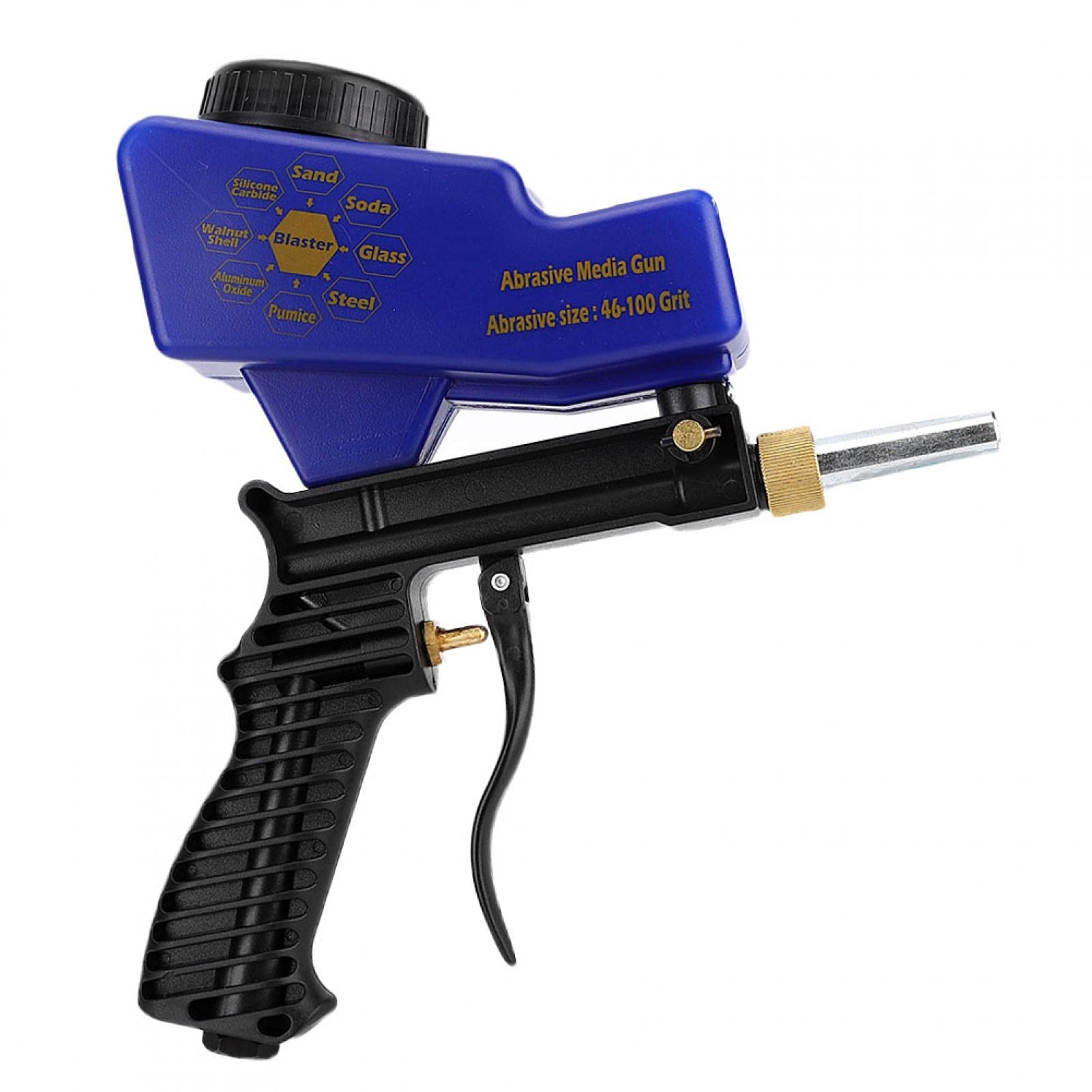 KIMISS Portable Sand Blaster Gun Kit - Pneumatic Handheld Sandblasting Tool for Paint & Rust Removal (Blue) | Ideal for Auto Body Repair, Metal Surface Cleaning & DIY Projects