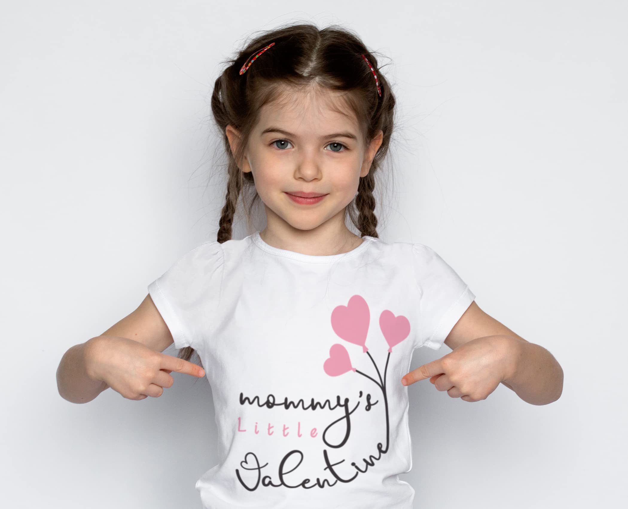 Mommy's Little Valentine Toddler T-Shirt | Cute Heart Print Cotton Tee for Baby Boys & Girls | Perfect for Valentine's Day, Family Photos & Special Occasions