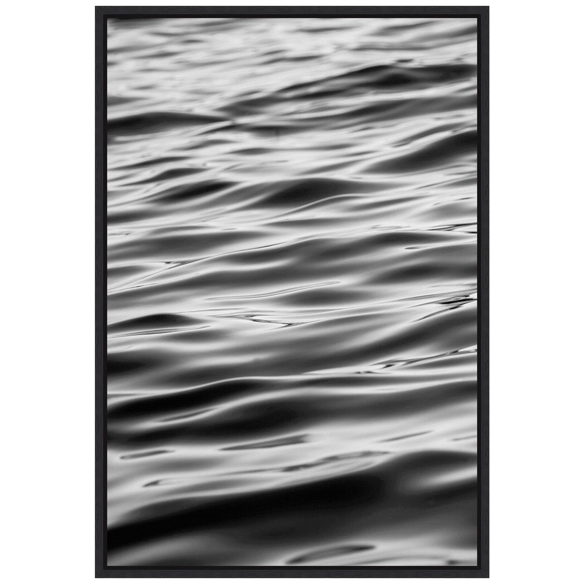 Amanti Art Framed Canvas Wall Art 23x16 - Water Ripples Landscape Painting by Design Fabrikken, Modern Contemporary Home Decor for Living Room & Bedroom - Perfect for Coastal, Minimalist or Scandinavian Style Interiors - Ideal for Beach Houses, Office Spaces & Modern Apartments