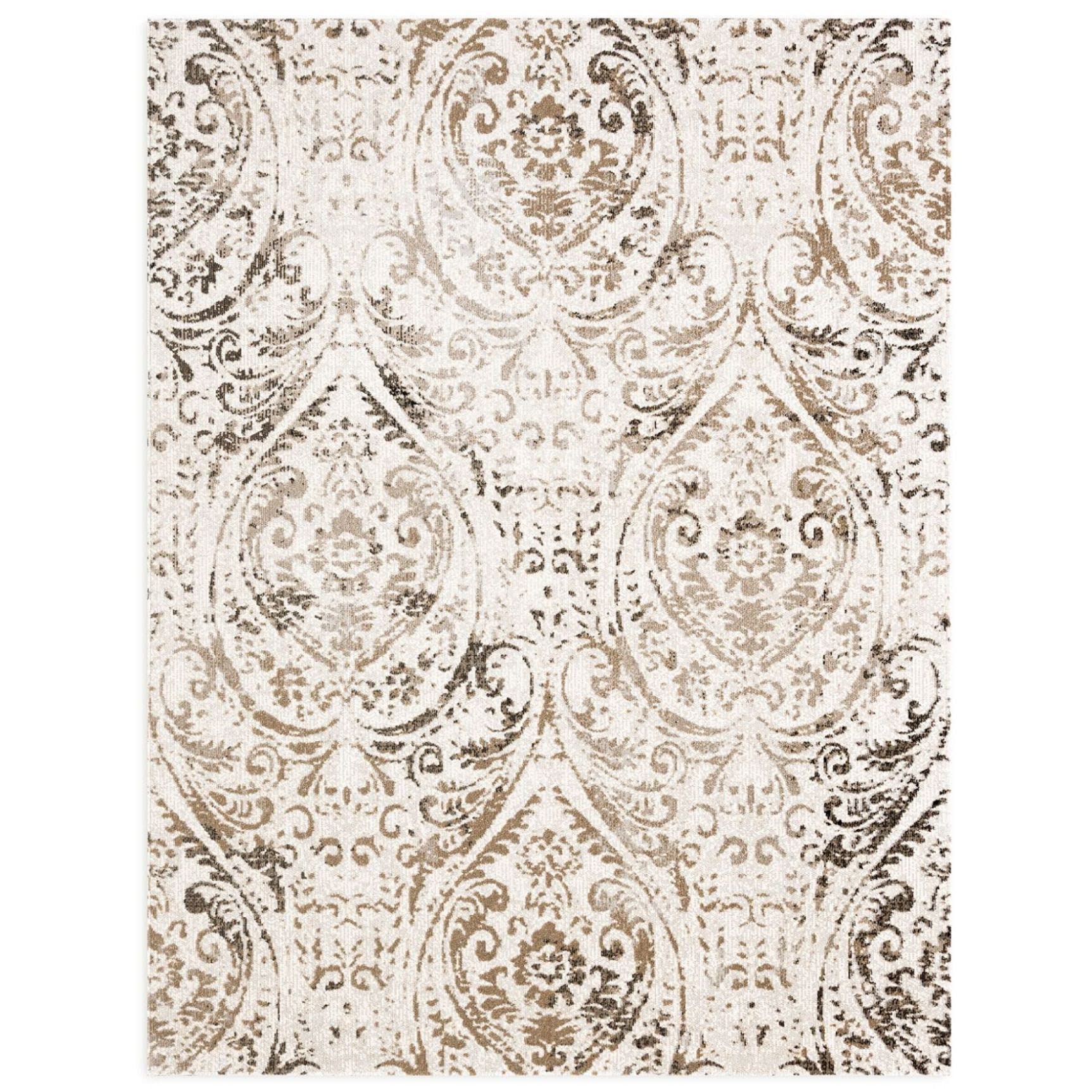 Nicole Miller New York Patio Sofia Juniper Indoor Outdoor Rug - Ivory Mustard 7'9