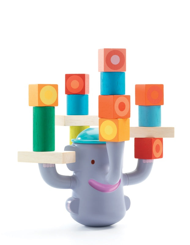 Bigboum Toddler Balancing Game by Djeco - Fun Wooden Stacking Blocks for Kids Ages 2-4 | Perfect for Early Learning & Family Game Night