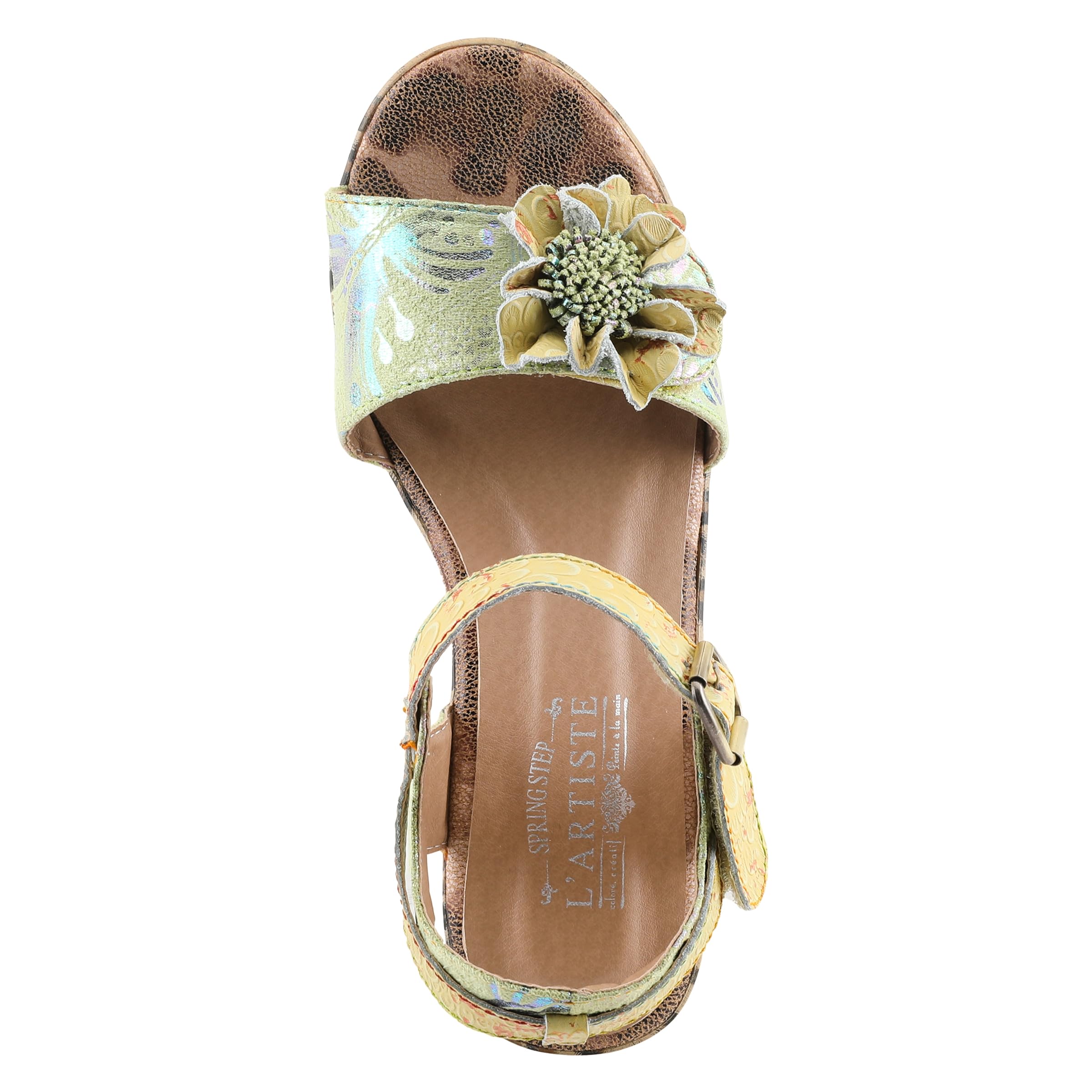 Spring Step L'Artiste Women's Wildcat Comfortable Leather Sandals with Cushioned Footbed - Perfect for Summer, Beach, and Casual Outings