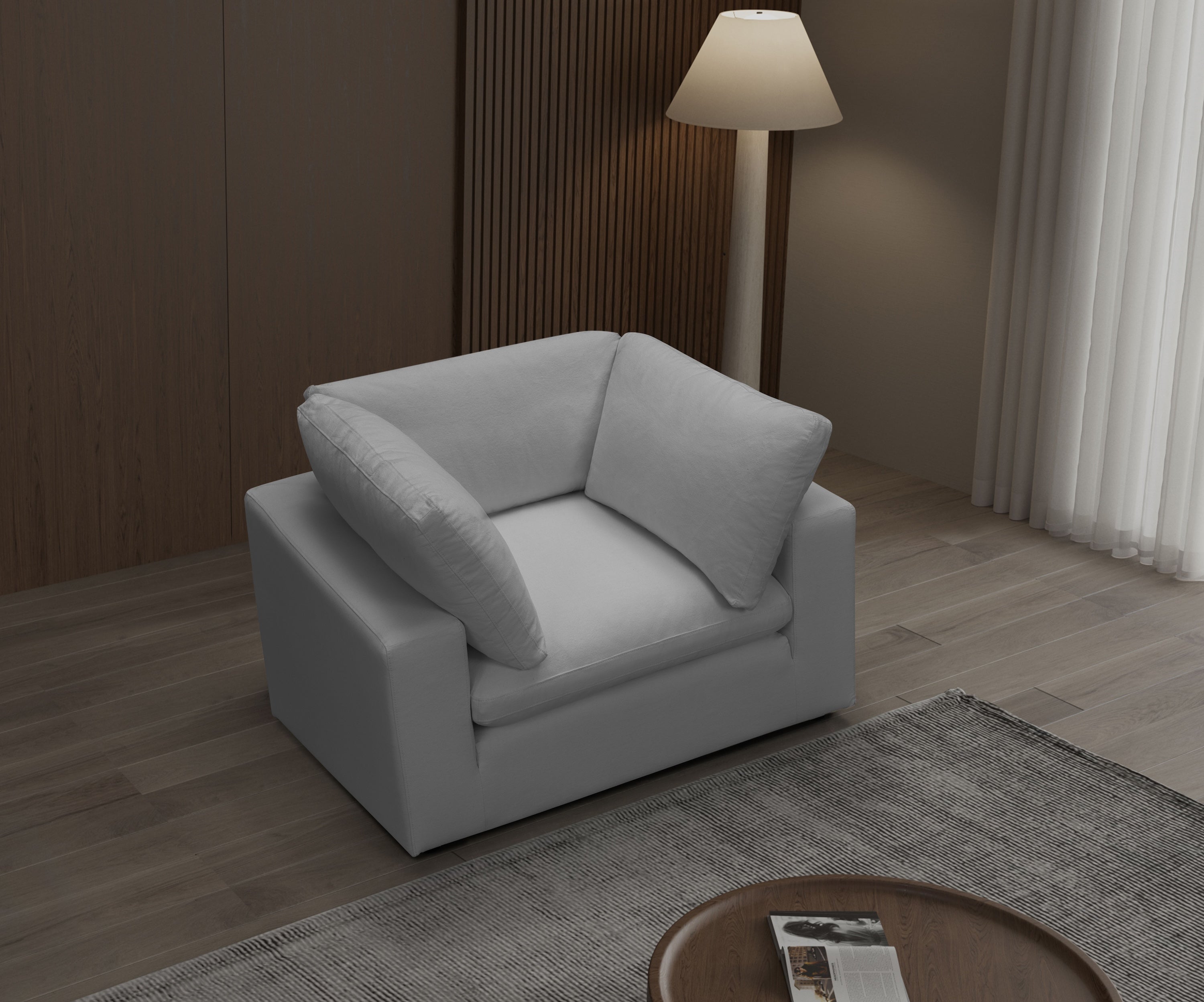 Modern Cali Lounge Chair in Sol Grey - Comfortable Mid-Century Accent Chair for Living Room, Bedroom & Patio - Perfect for Relaxing, Reading & Lounging