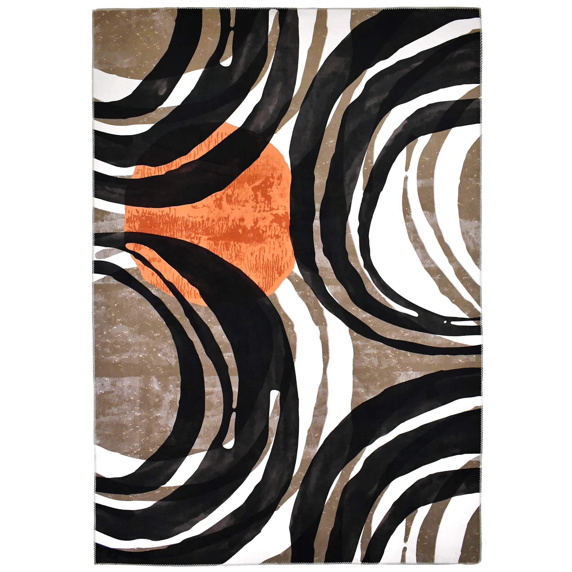 Machine Washable Abstract Design Area Rug 60