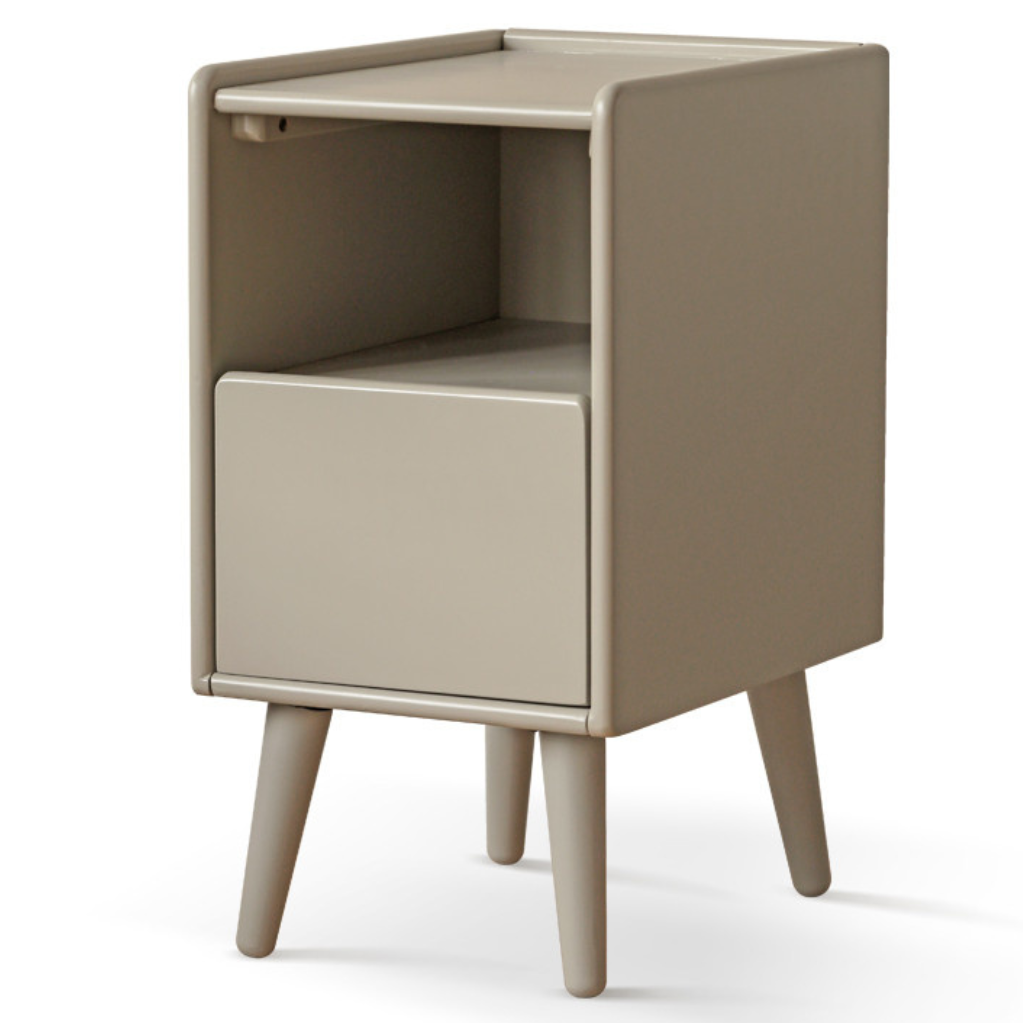 Solid Wood Ultra Narrow Nightstand - Oak, Rubber, Cherry - Perfect for Small Bedrooms, Apartments & Tight Spaces