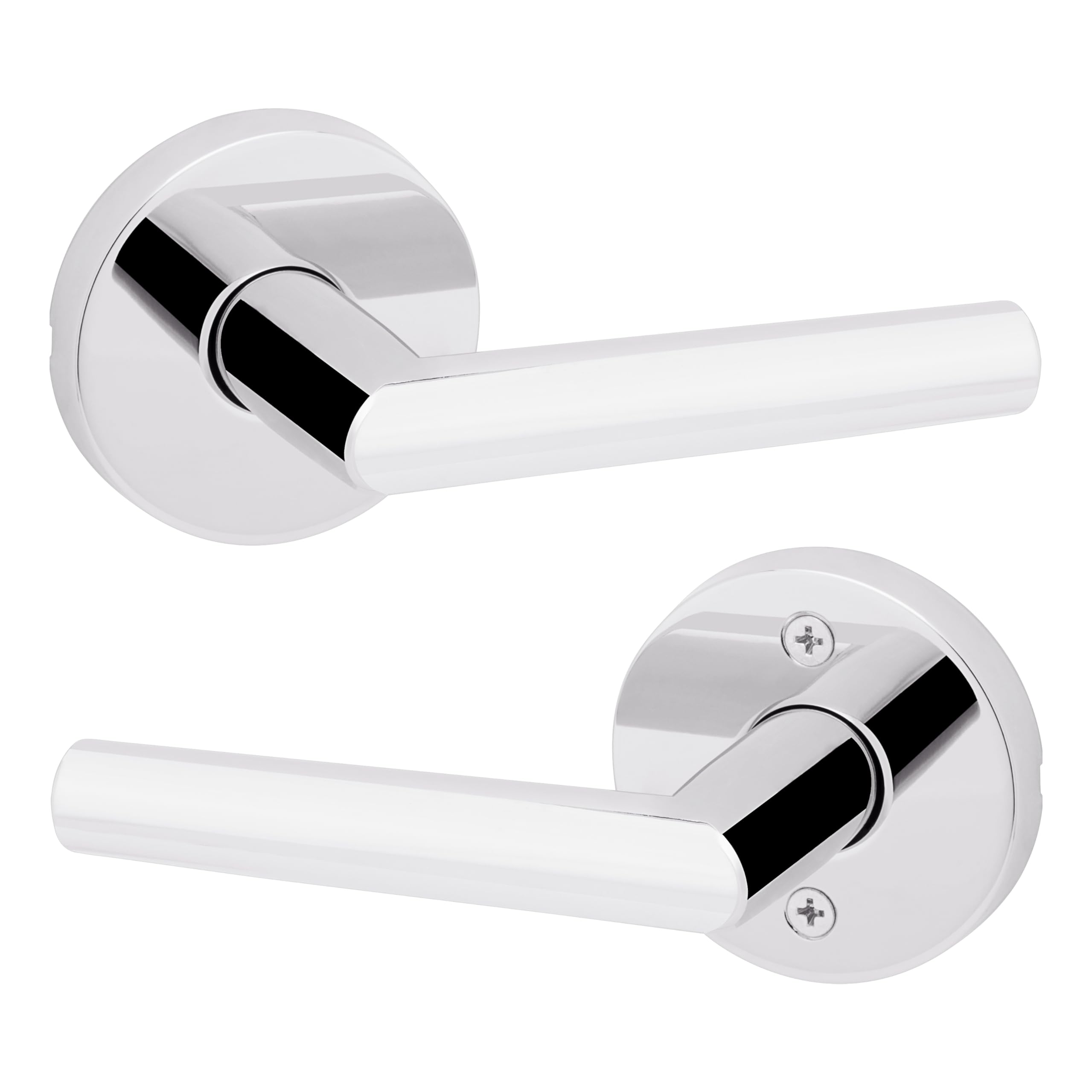 Kwikset Milan Interior Door Handle - Reversible Non-Locking Lever for Closet & Hallway Doors - Polished Chrome Finish - Perfect for Bedrooms, Bathrooms & Interior Doors