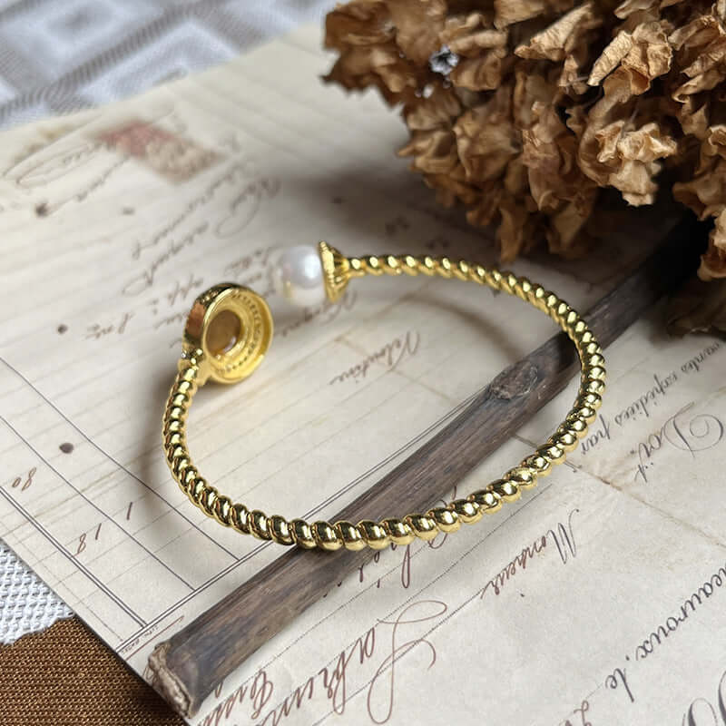 Vintage Tiger Eye Twist Cuff Bangle Bracelet for Women - Handmade Adjustable Boho Arm Jewelry | R1513 | Perfect for Boho Fashion, Festival Outfits & Everyday Wear