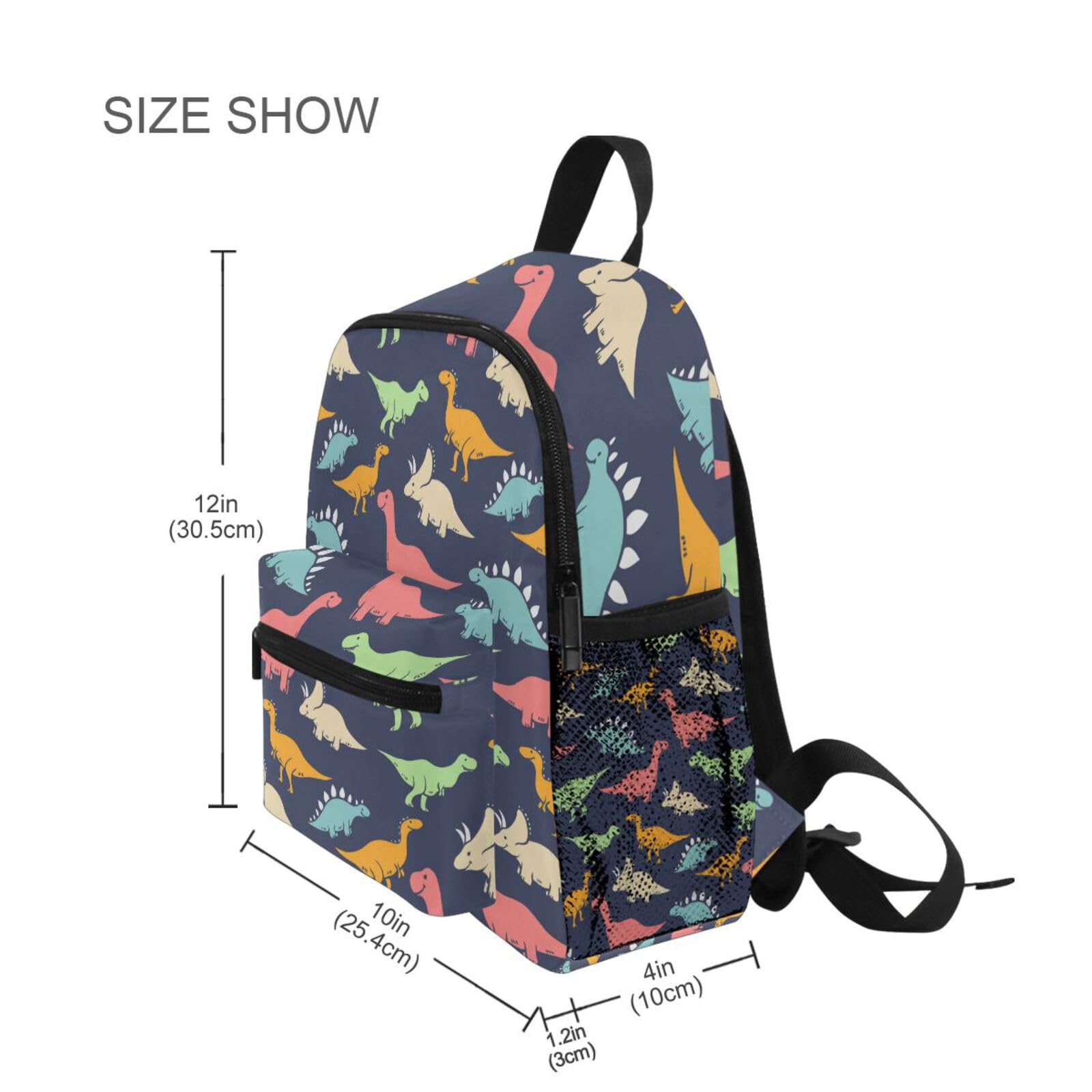 Dinosaur Toddler Backpack for Kids - Lightweight Preschool & Kindergarten Book Bag, Cute Colorful Daycare Backpack for Travel, School & Toys - Durable & Practical for Boys & Girls