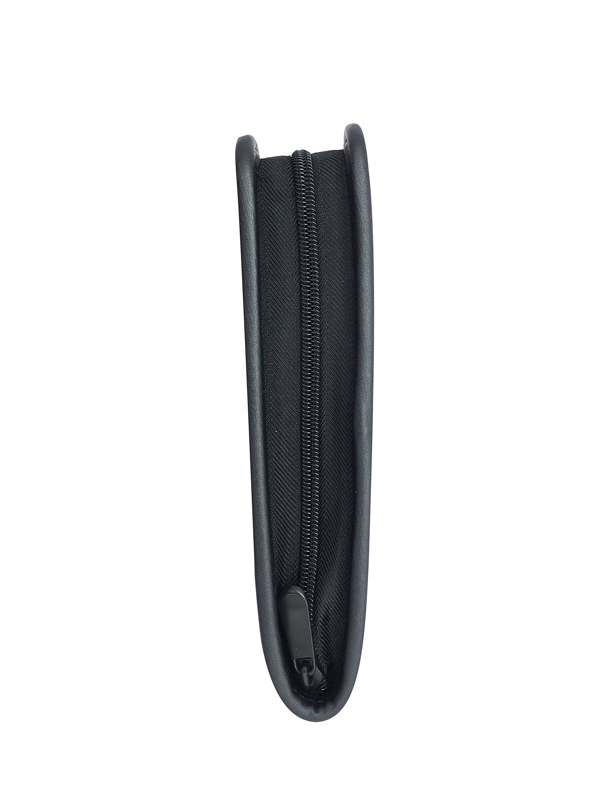 Compact Black Zipper Padfolio with Notepad - 10.8