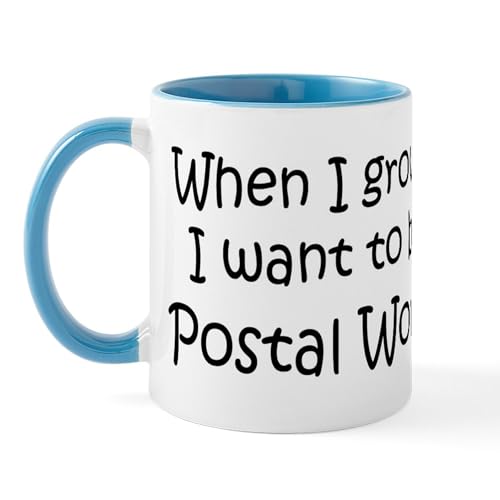 White/Blue Inside - Grow Up Postal Worker Mug