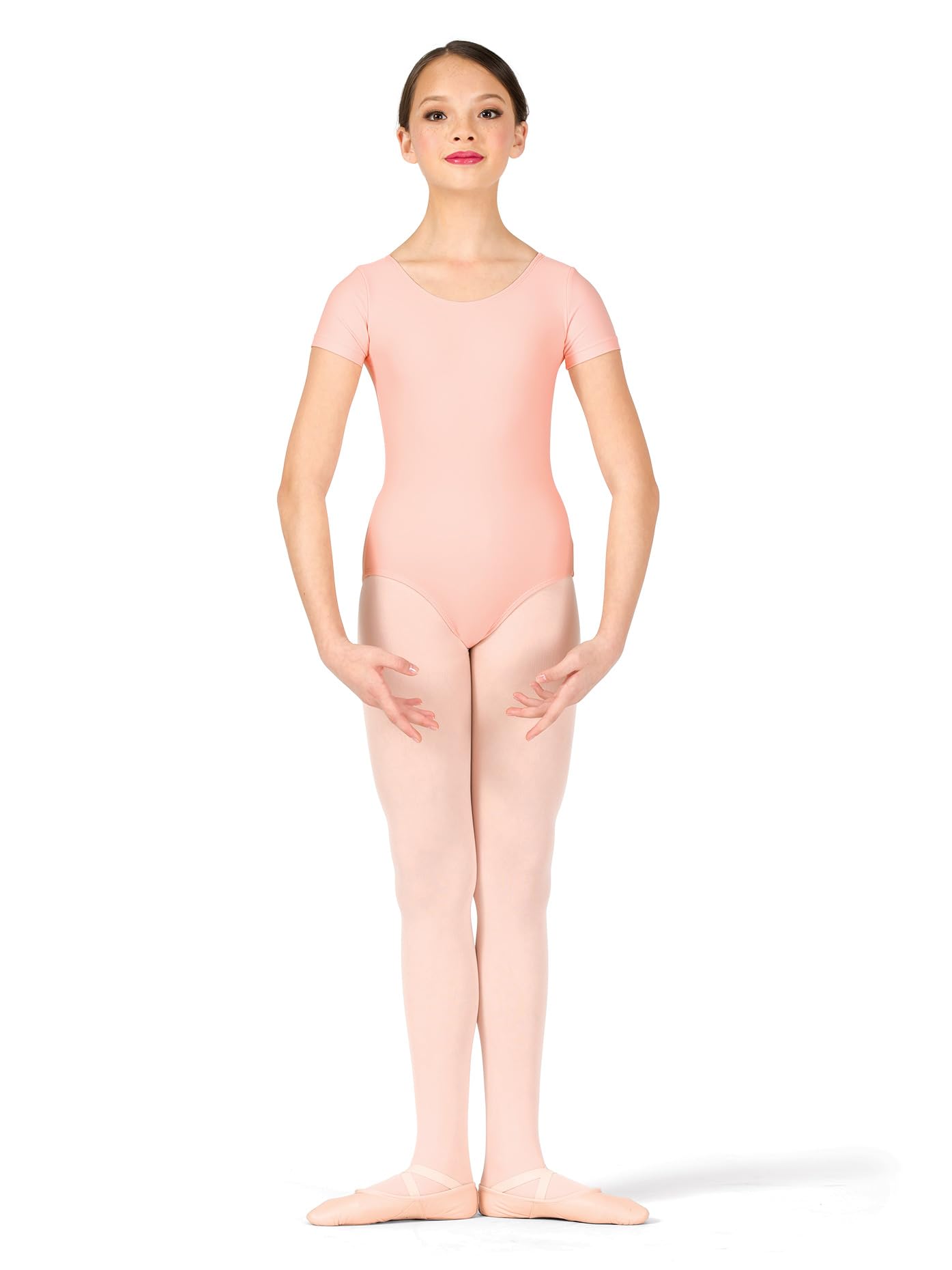Girls Dance Leotard Short Sleeve - Ballet Gymnastics Leotards for Kids - Perfect for Ballet Class, Dance Practice & Performance