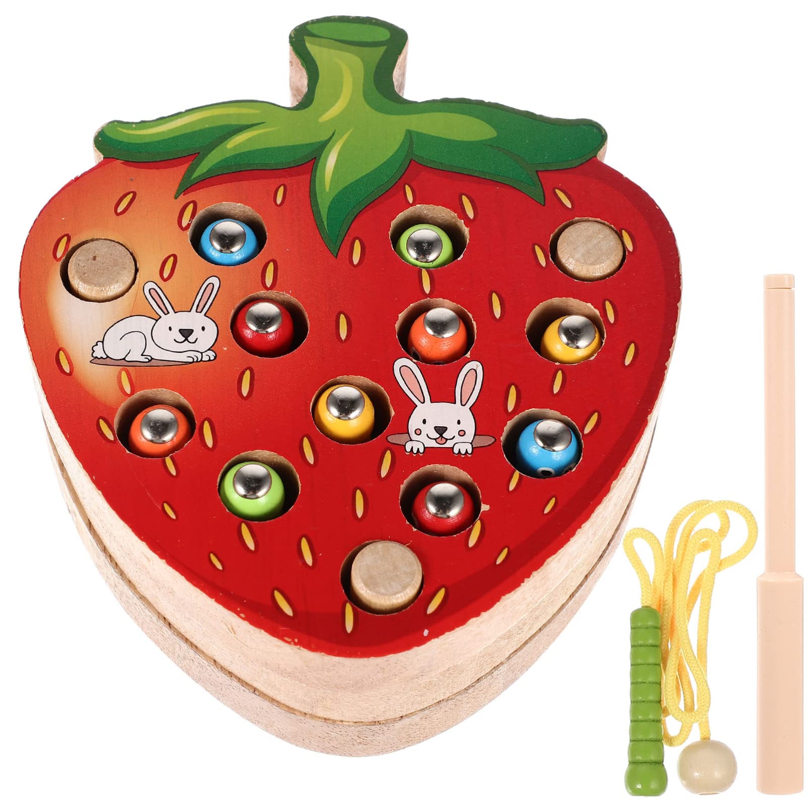 TOYANDONA Wooden Threading Toy for Kids - Educational Lacing Toy with Food Design - Fine Motor Skills Activity for Toddlers & Preschoolers - Perfect for Montessori Learning & Early Childhood Development