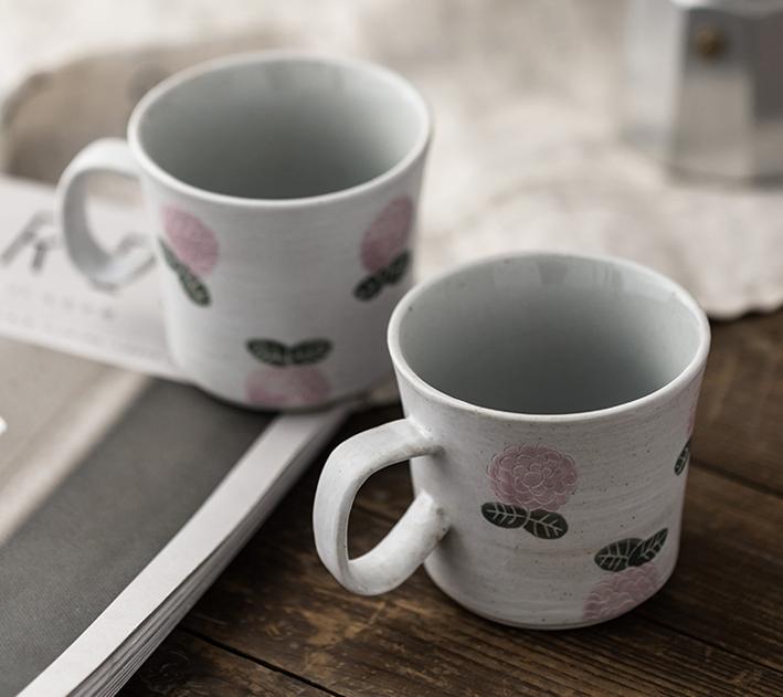 Handmade Ceramic Coffee Mug with Rose Design - 12oz Porcelain Tea Cup for Cappuccino, Latte & Hot Beverages - Perfect for Home, Office & Gifts
