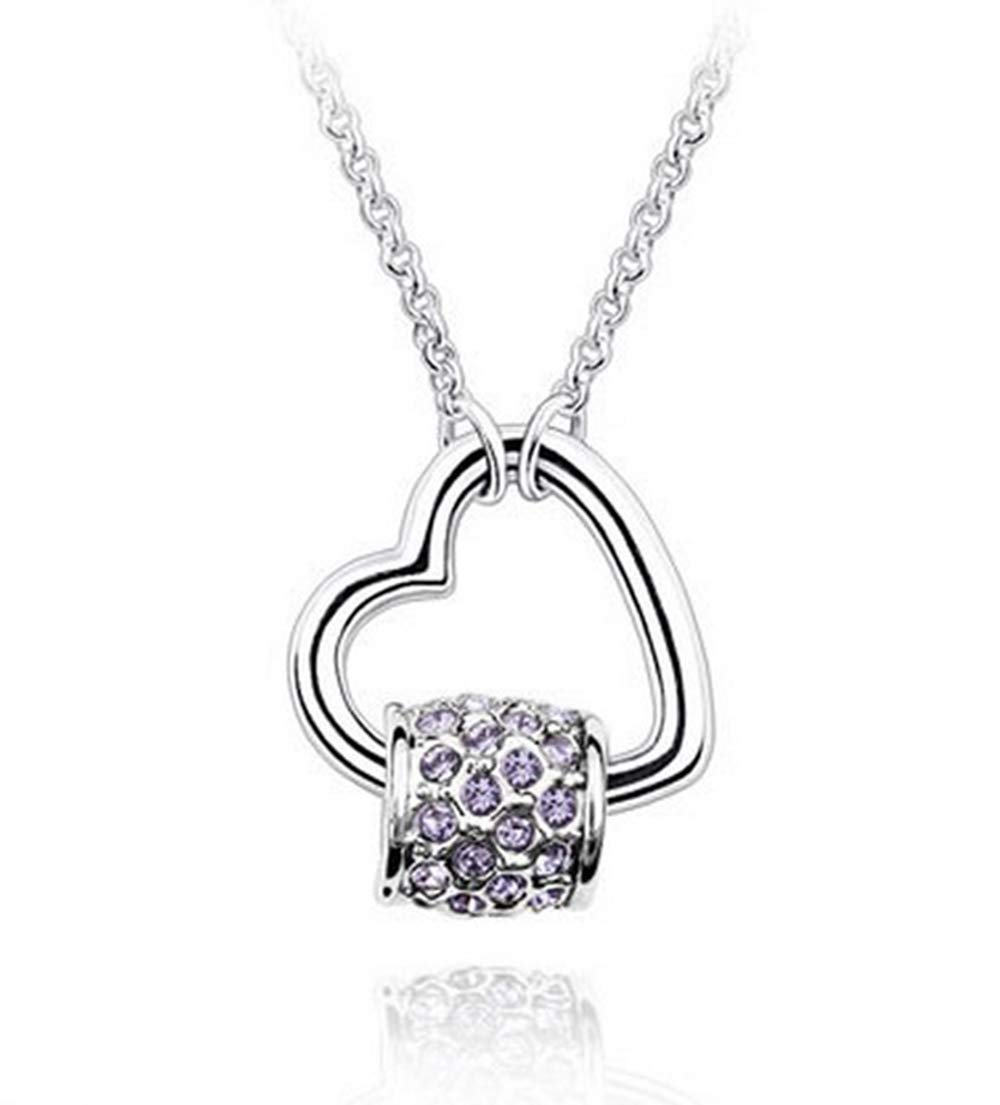 KATGI Crystal Heart Pendant Necklace - Elegant Gift for Women