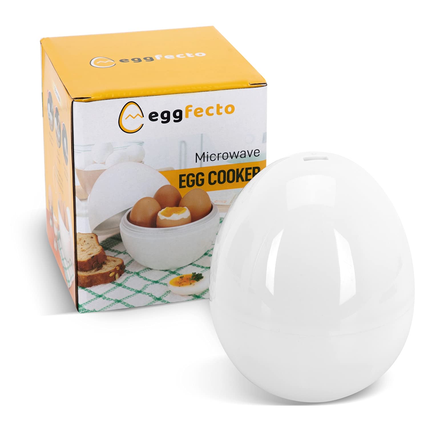 Microwave Egg Cooker - Fast & Easy Soft, Medium, Hard Boiled Eggs Maker for 4 Eggs | Perfect for Breakfast, Meal Prep & Keto Diet | BPA-Free & Dishwasher Safe