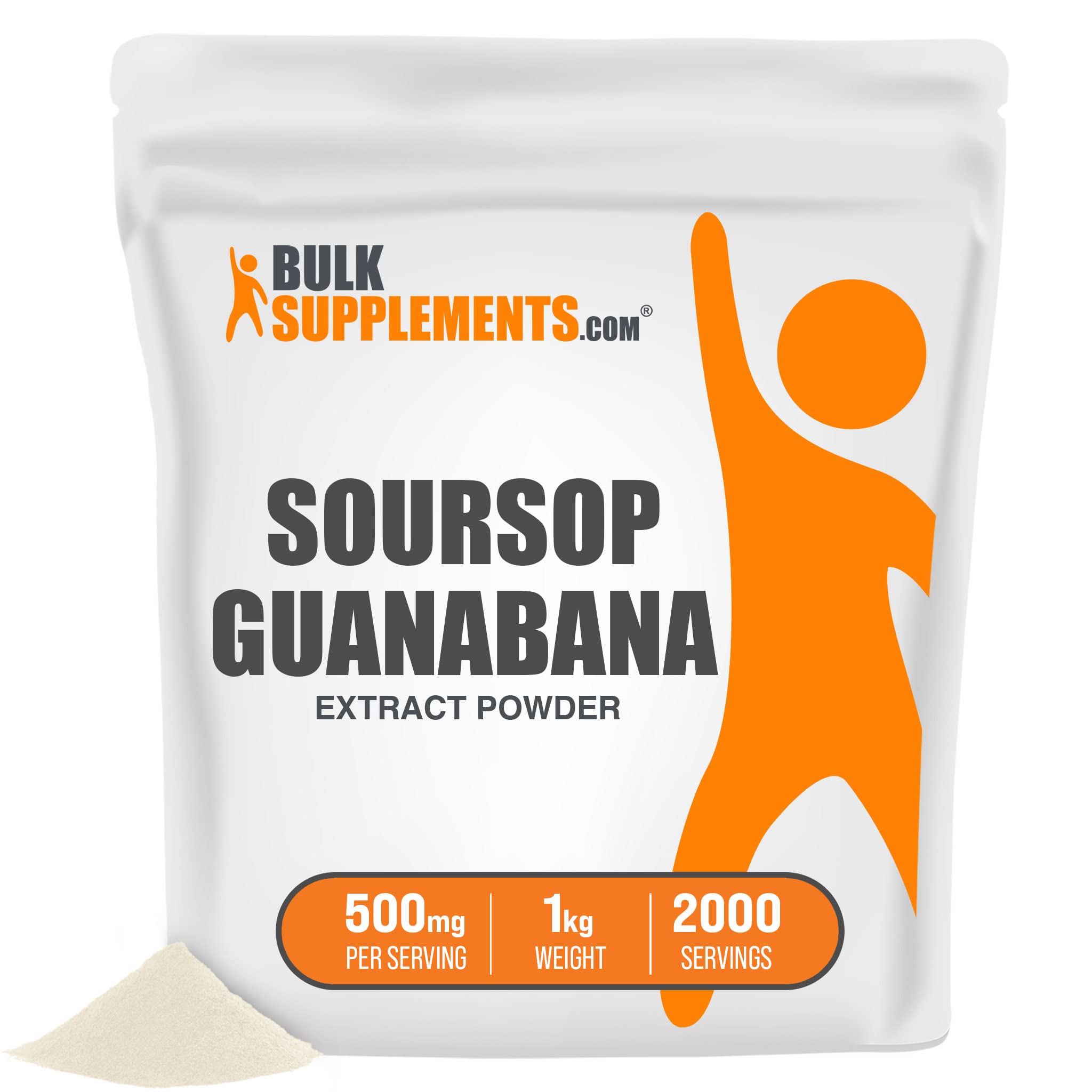 BulkSupplements Guanabana Extract Powder (Annona Muricata) - 100% Pure Soursop Fruit Powder & Graviola Supplement - 1kg (2.2lb) for Smoothies, Teas & Natural Wellness