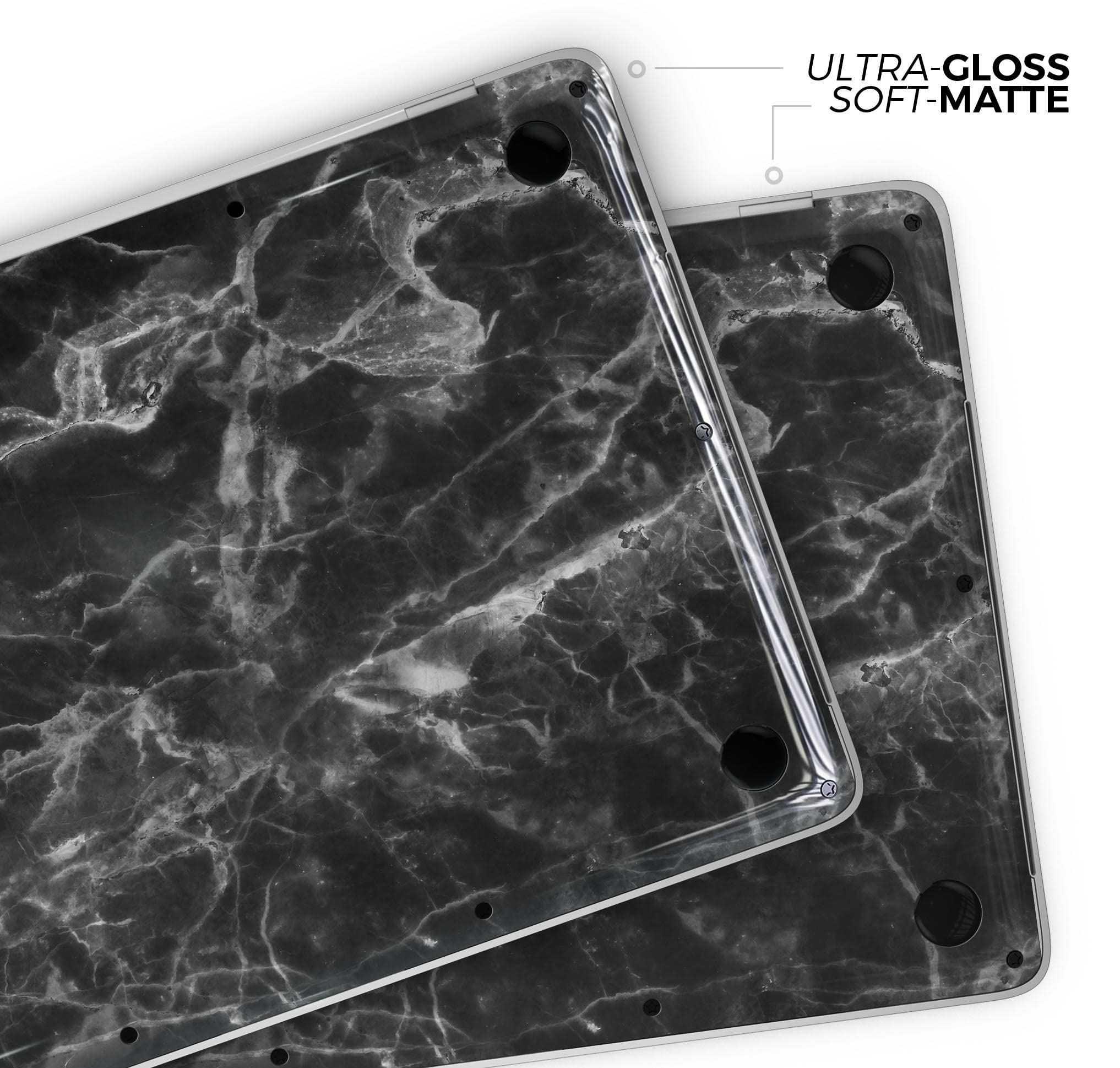 Premium Smooth Black Marble Vinyl Wrap - Scratch Resistant Full-Body Skin for MacBook Pro 16