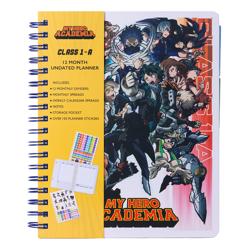 My Hero Academia: Class 1-A 12-Month Undated Academic Planner - Perfect for School, Work, and Anime Fans Organization