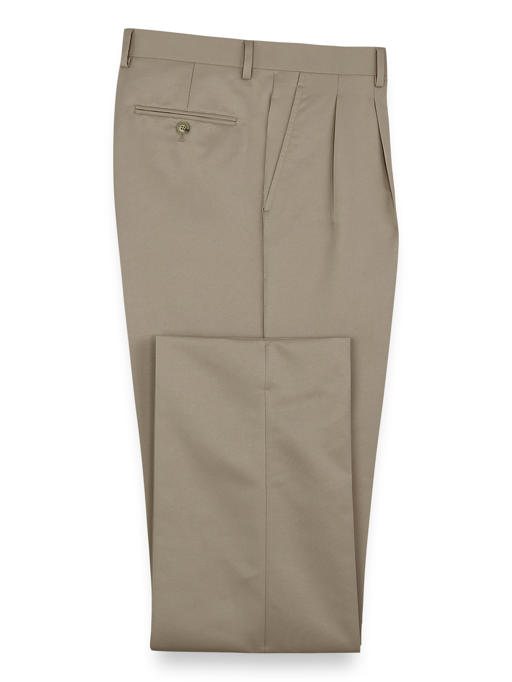 Breathable Solid Microfiber Pleated Pants for Women - Comfortable Tan Casual Trousers | Perfect for Office, Travel & Everyday Wear