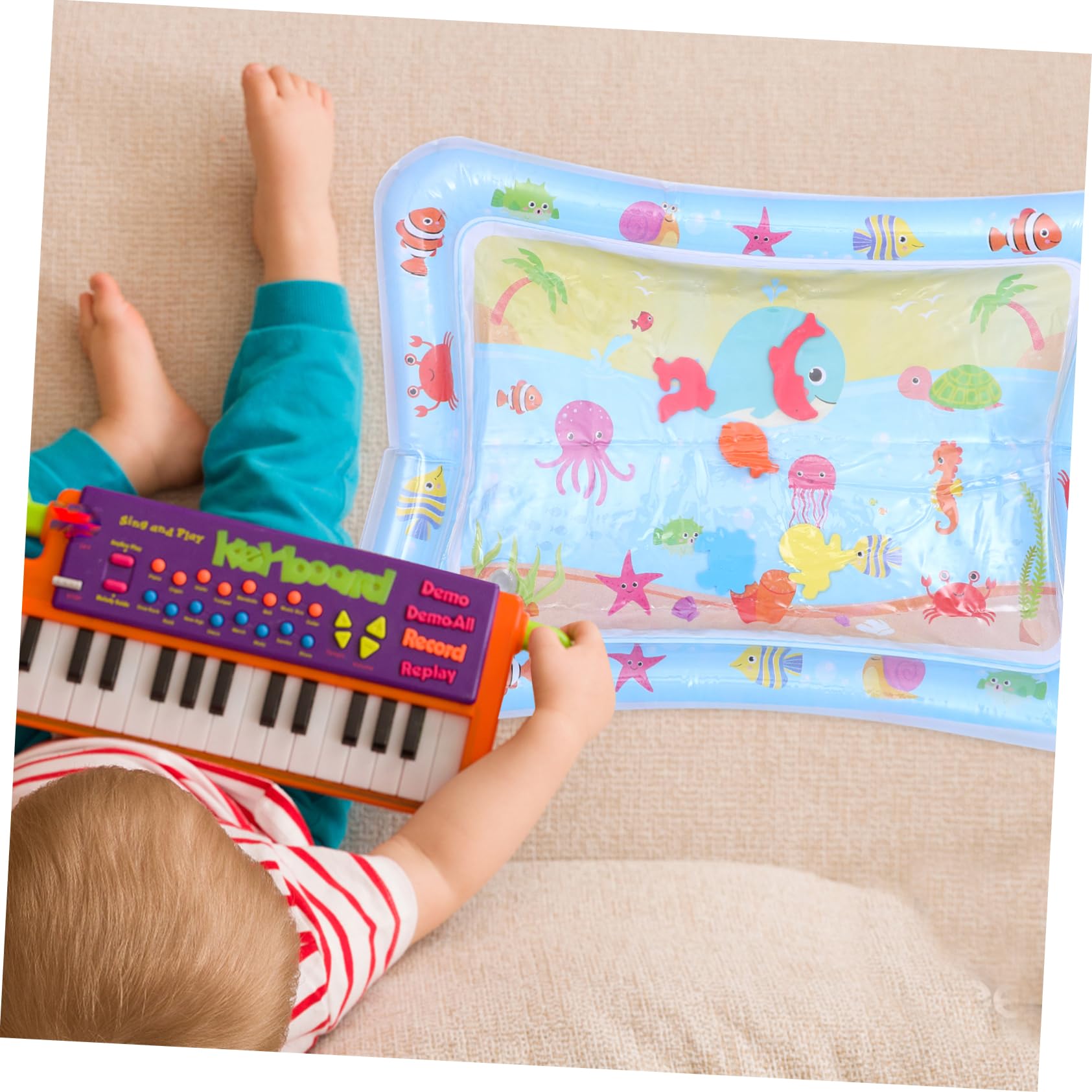COOLHIYA Inflatable Water Cushion Toy Bathtub Sensory Play Mat - Durable PVC Baby Bath Mat for Sensory Play, Toddler Water Activity, and Outdoor Pool Fun
