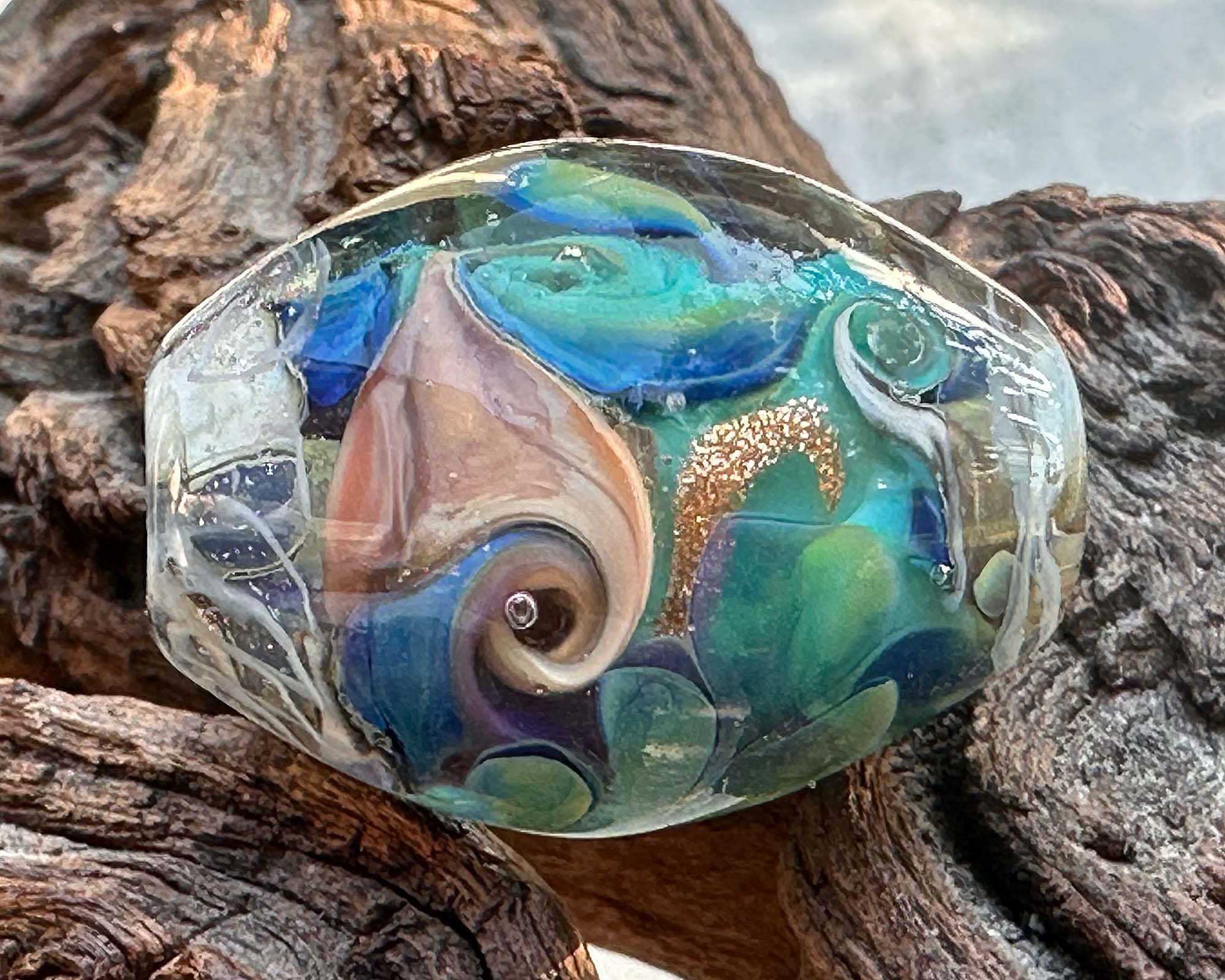 Handmade Kaleidoscope Lampwork Glass Focal Bead - SRA Certified Artisan Jewelry Bead for Necklaces, Bracelets & DIY Crafting Projects