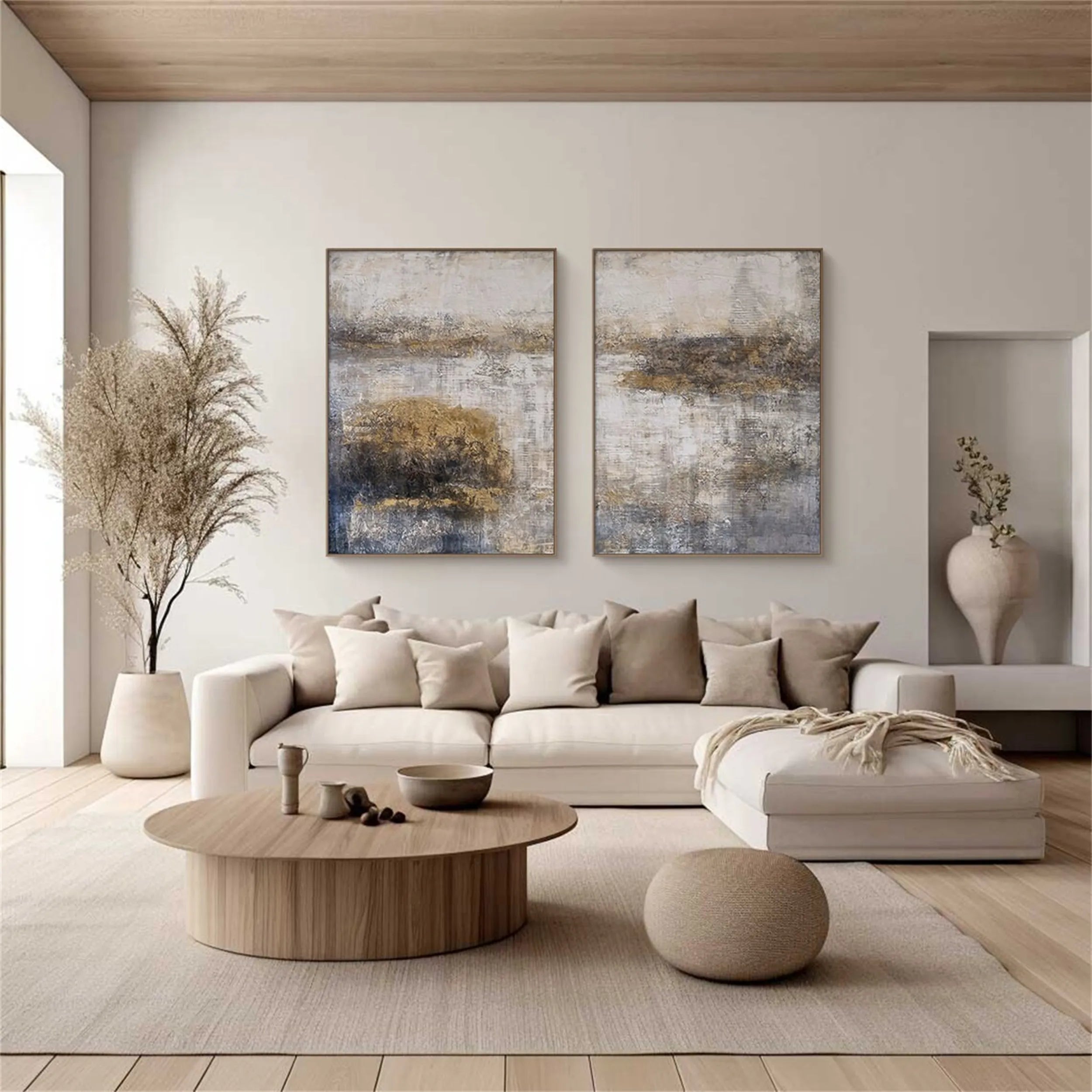 Abstract Painting Set of 2 - Modern Wall Art for Living Room & Bedroom Decor - Premium Canvas Prints #AB108 | Perfect for Home, Office & Gift Giving