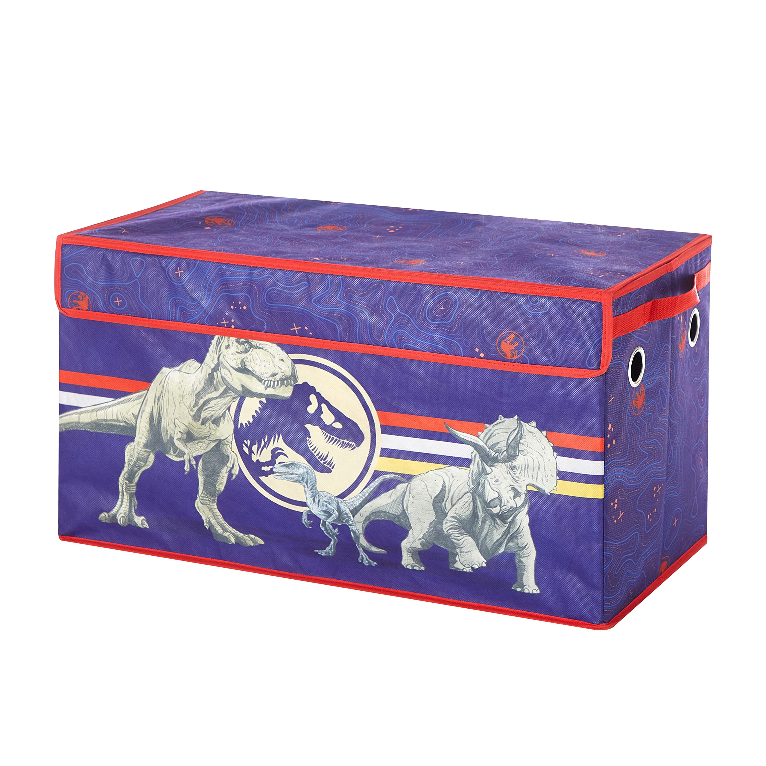 Jurassic World Dinosaur Collapsible Toy Storage Trunk for Kids - Durable Soft-Lid Organizer Bin 28.5x14.5x16 Inches - Perfect for Bedroom, Playroom & Toy Organization