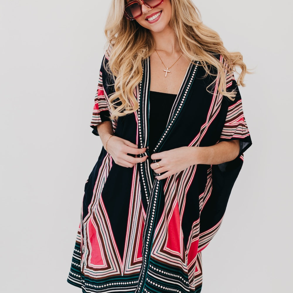 Stylish Floral Kimono Robe for Women - Lightweight Summer Cover Up - Perfect for Beach, Pool, and Resort Wear