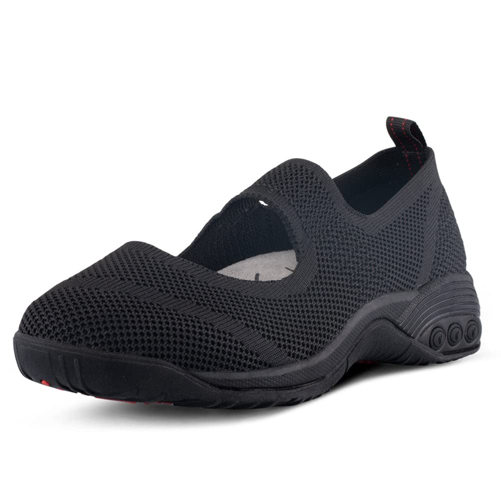 Therafit Women's Comfortable Walking Flats - Slip-On Loafers for Work, Travel & Everyday Wear - Arch Support & Cushioned Insoles for All-Day Comfort