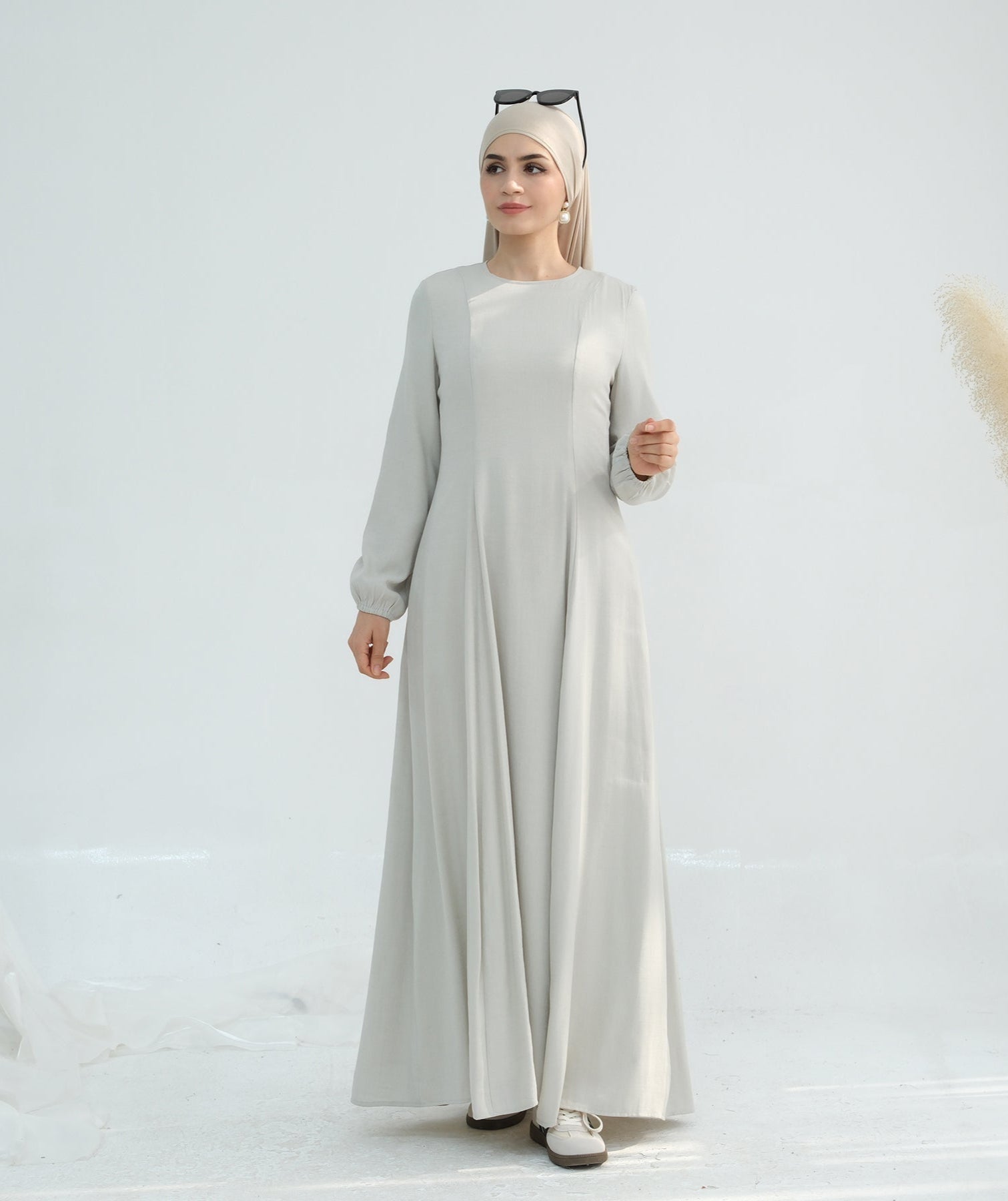 Isabella Maxi Dress for Women - Elegant Long Flowy Summer Dress in Dove Gray | Perfect for Beach, Wedding & Casual Outings