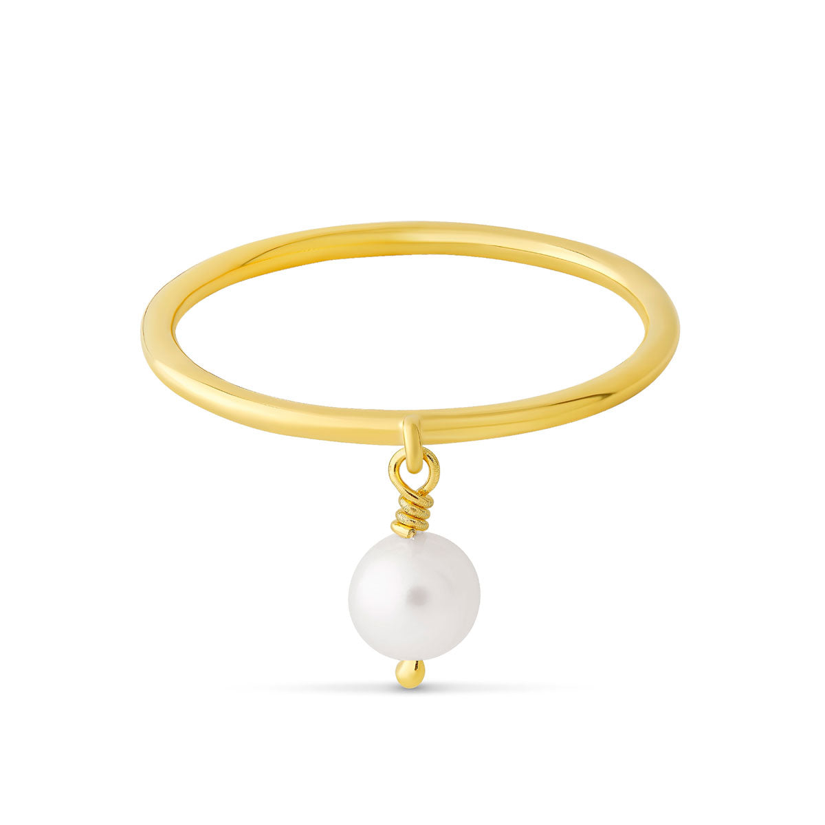 Elegant Gold Pearl Charm Ring for Women - Perfect for Weddings, Parties & Everyday Wear