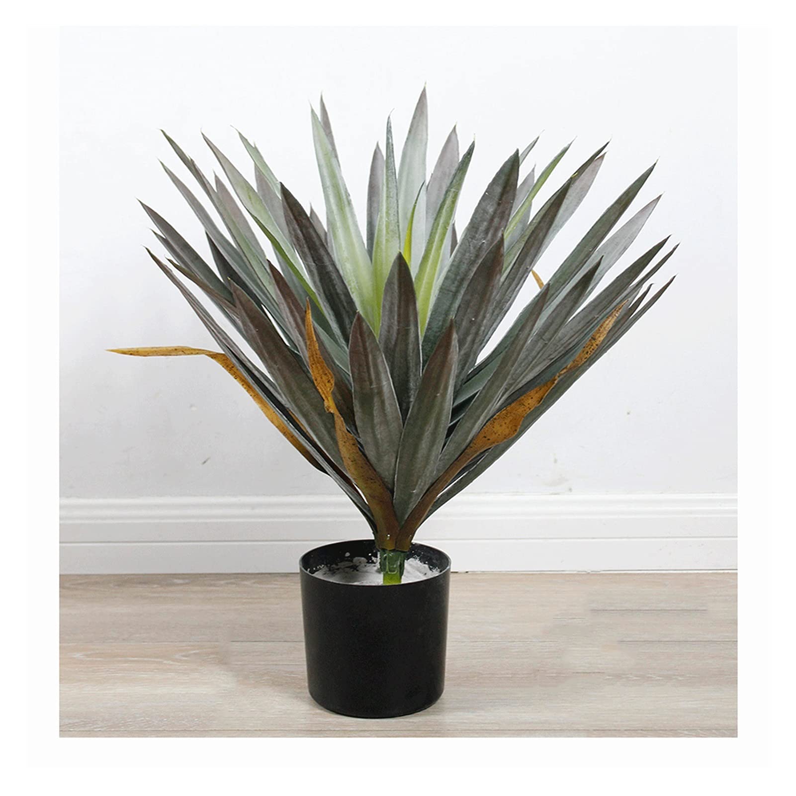 WENMENGWF 50 Inch Tall Artificial Bonsai Tree - Realistic Fake Agave Potted Plant for Home & Office Decor - Dark Red Faux Plant for Living Room, Coffee Table, Bedroom & Indoor Spaces