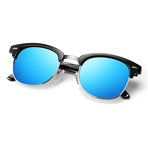 A09- Glossy Black | Blue | Silver Rim