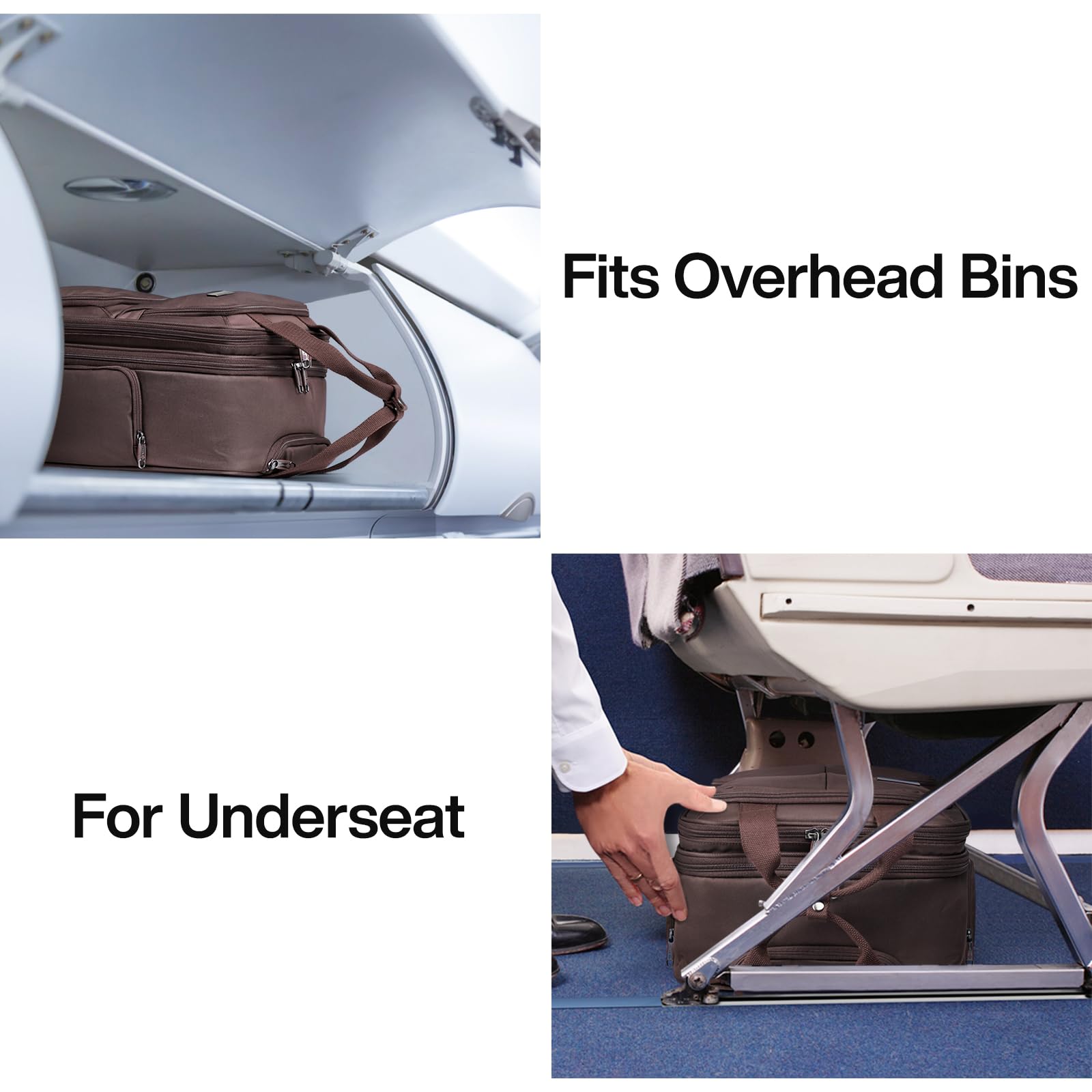16-Inch Hanke Softside Underseat Carry-On Luggage with Wheels - Compact Rolling Travel Suitcase in Coffee Brown | Perfect for Airplane Cabin, Business Trips & Weekend Getaways
