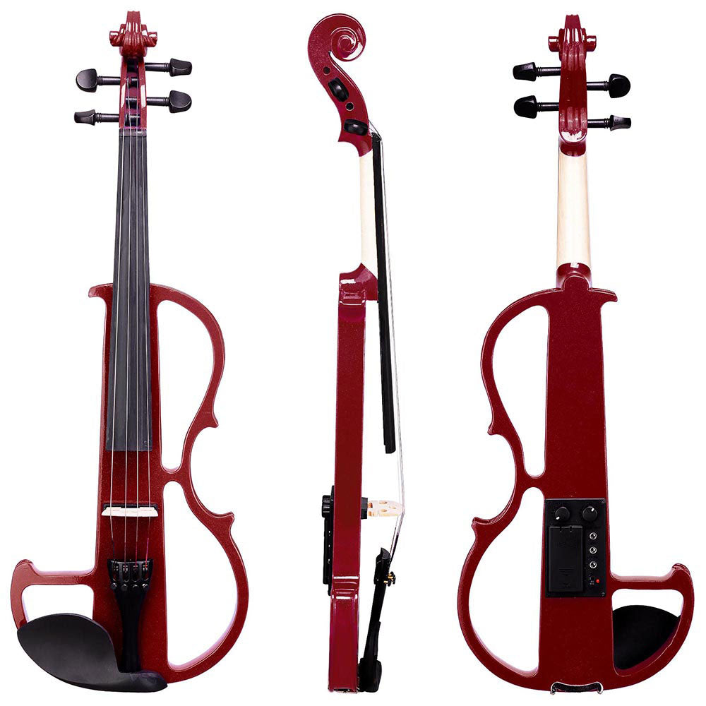 Professional Full Size Electric Violin Kit with Bow, Headphones, Case & Rosin - Perfect for Beginners, Practice, Performances & Silent Playing at Home